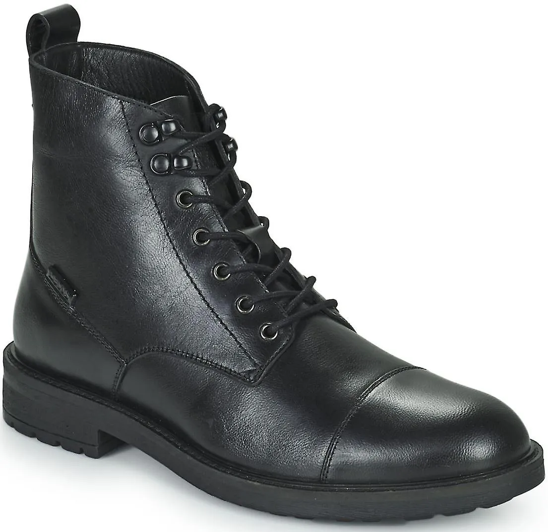 Levi's Emerson 2.0 Negro Cuero Hombre Cordones Hasta Media Botines de Cuero