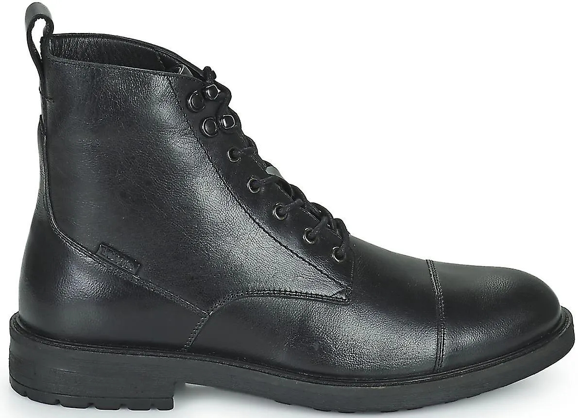 Levi's Emerson 2.0 Negro Cuero Hombre Cordones Hasta Media Botines de Cuero