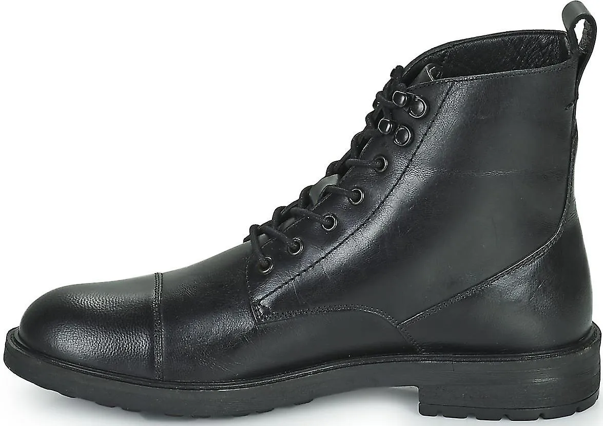 Levi's Emerson 2.0 Negro Cuero Hombre Cordones Hasta Media Botines de Cuero