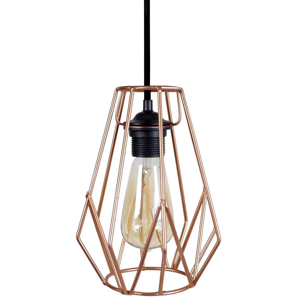 Lámpara colgante cuadrado metal cobre
