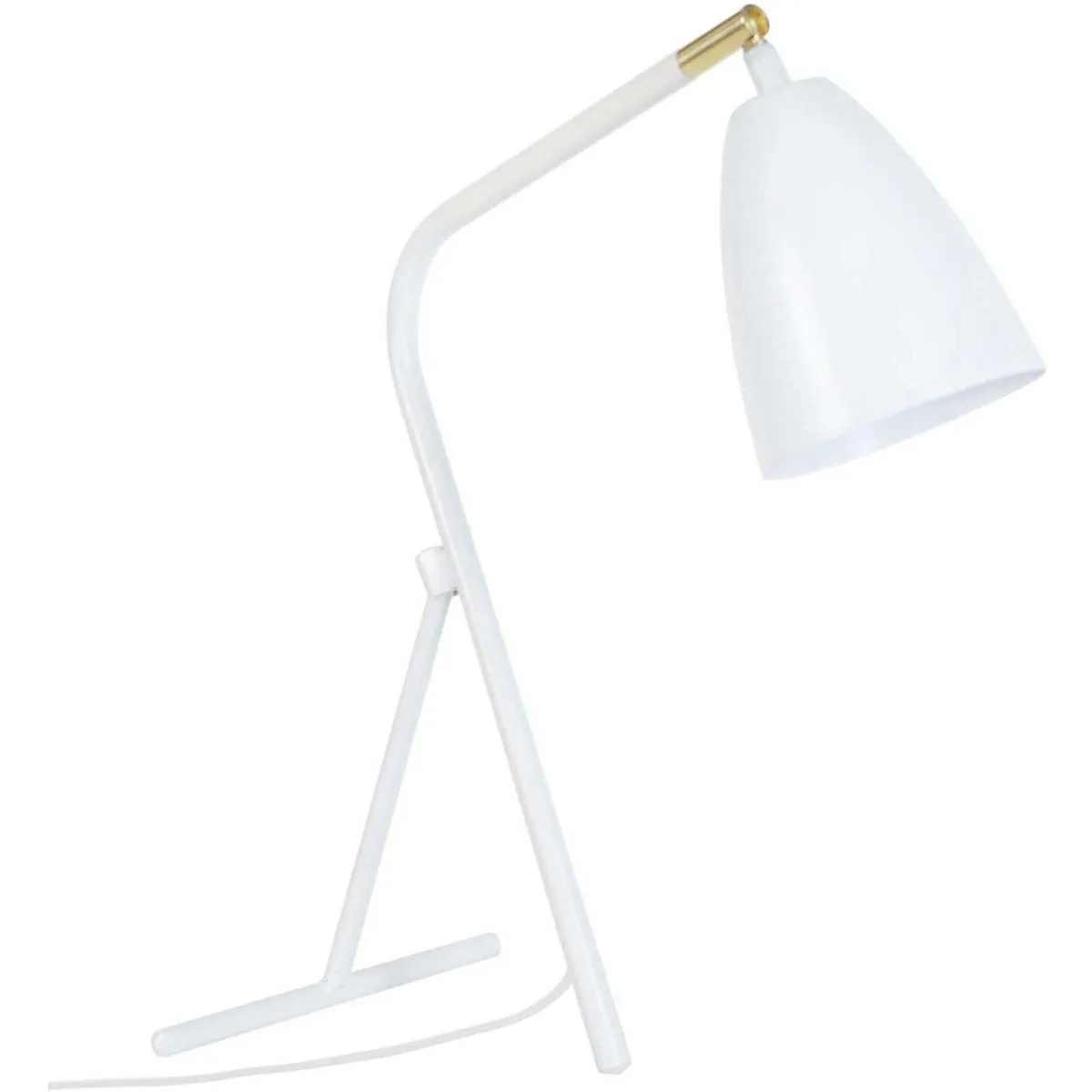 Lámpara de escritorio redondo metal blanco