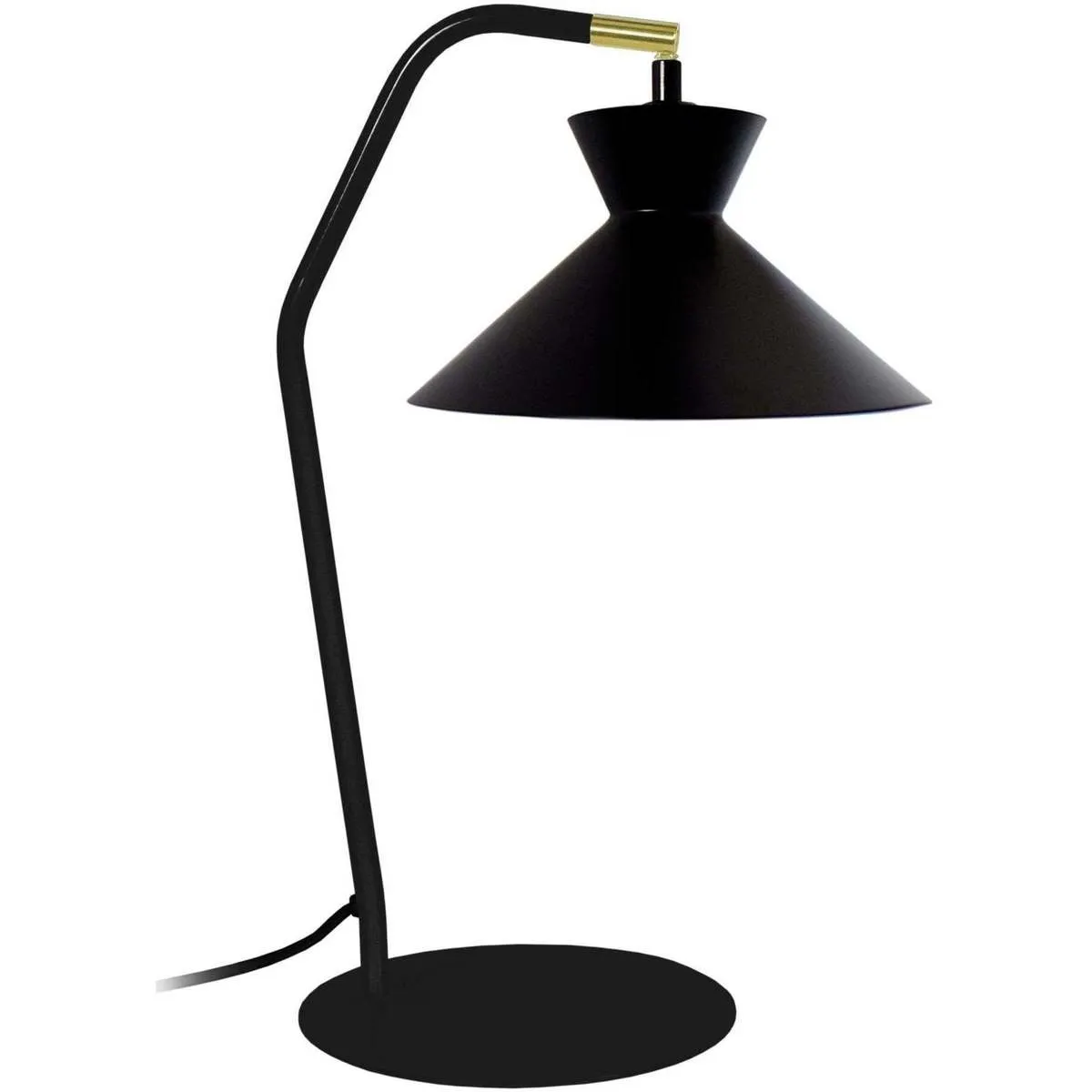 Lámpara de escritorio redondo metal negro