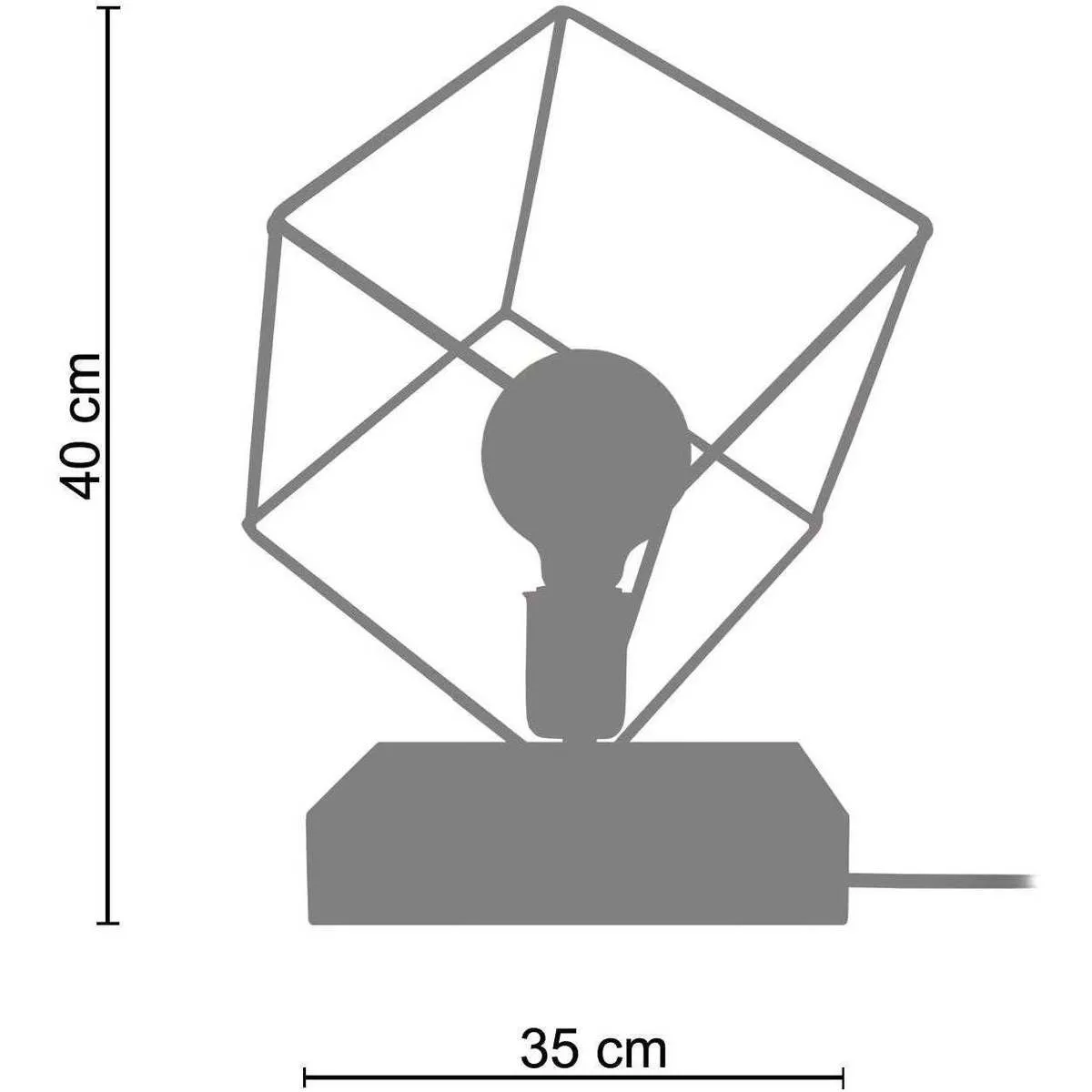 Lámpara de Mesa cuadrado metal negro