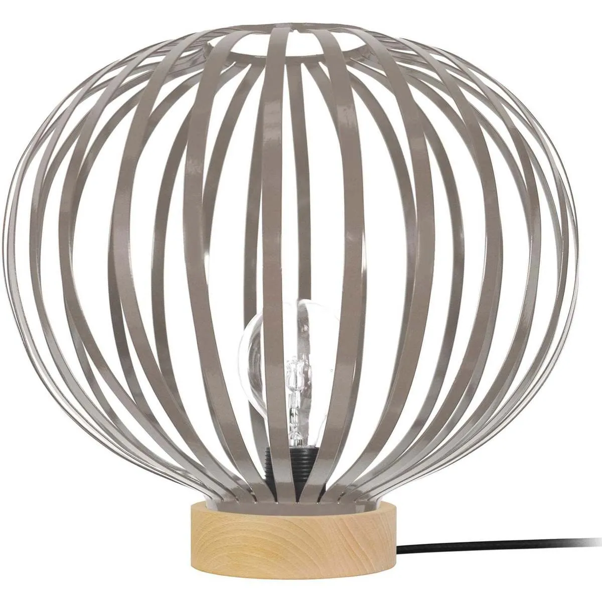 Lámpara de Mesa redondo metal natural y taupe