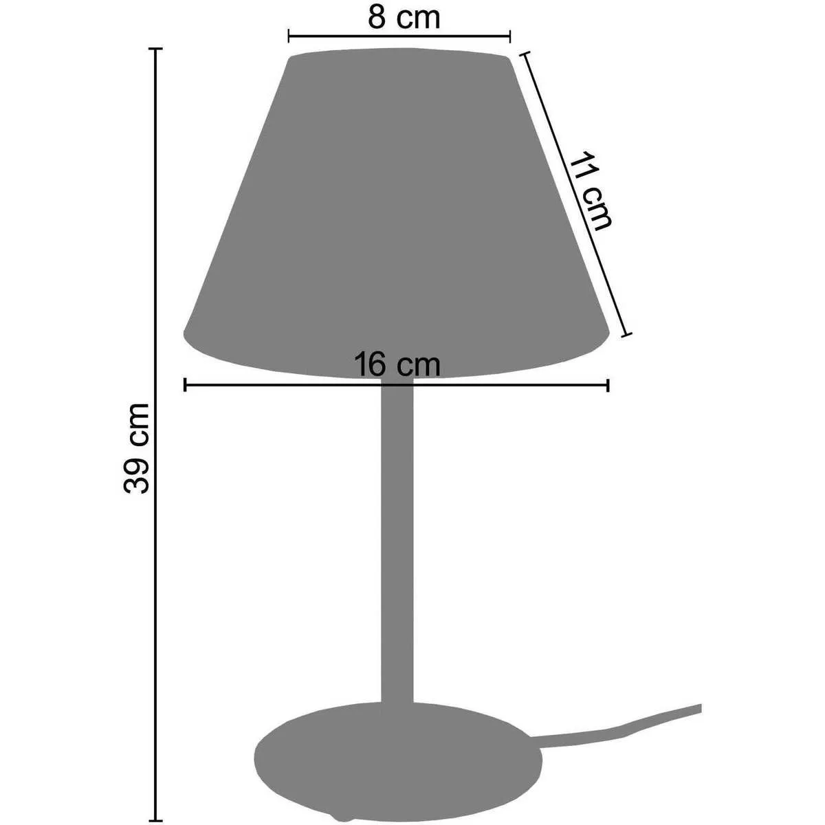 Lámpara de Mesa redondo metal negro