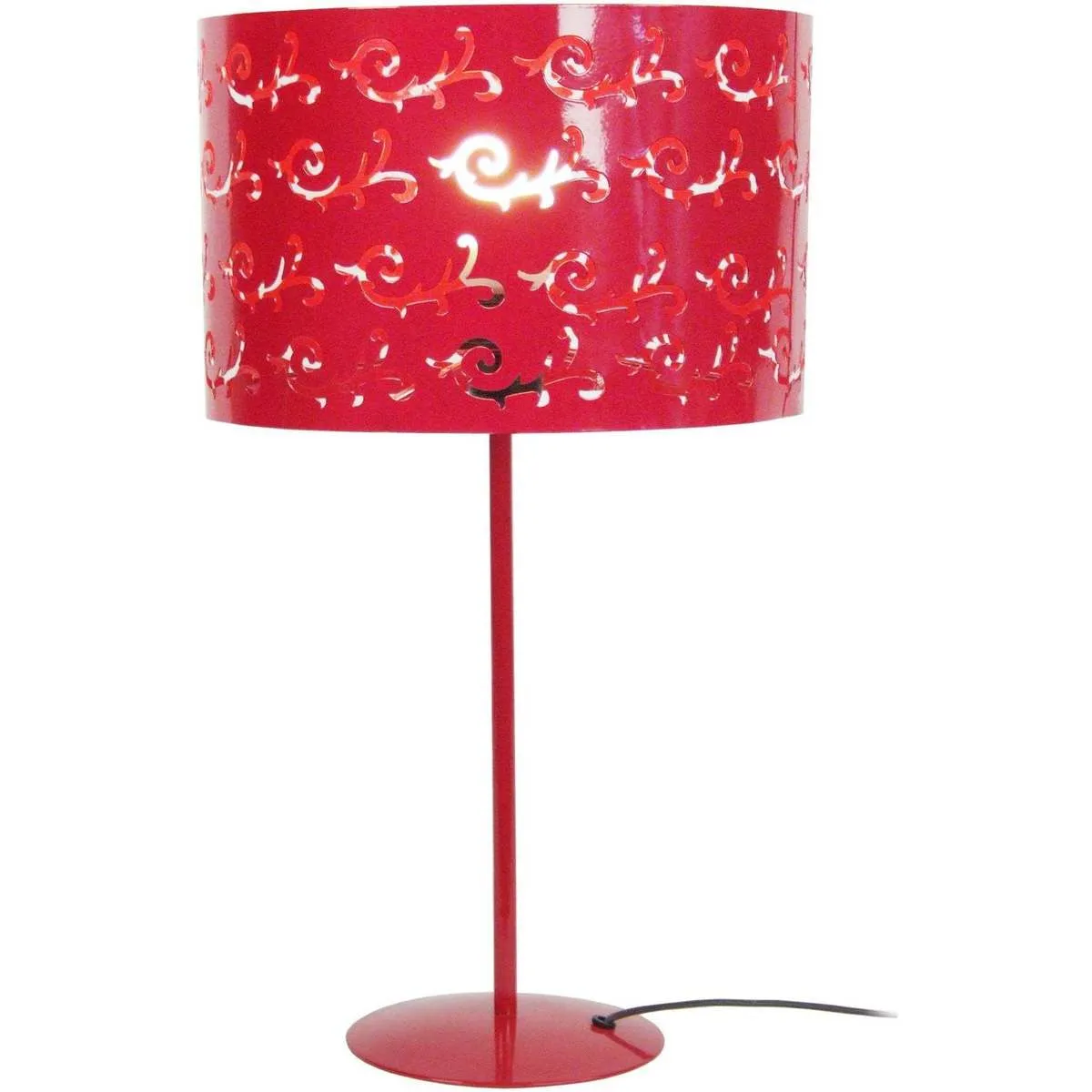 Lámpara de Mesa redondo metal rojo