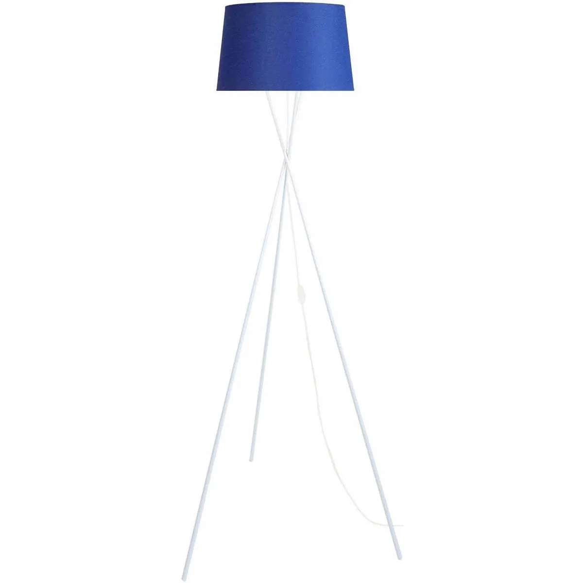 Lámpara de pie redondo metal blanco y azul