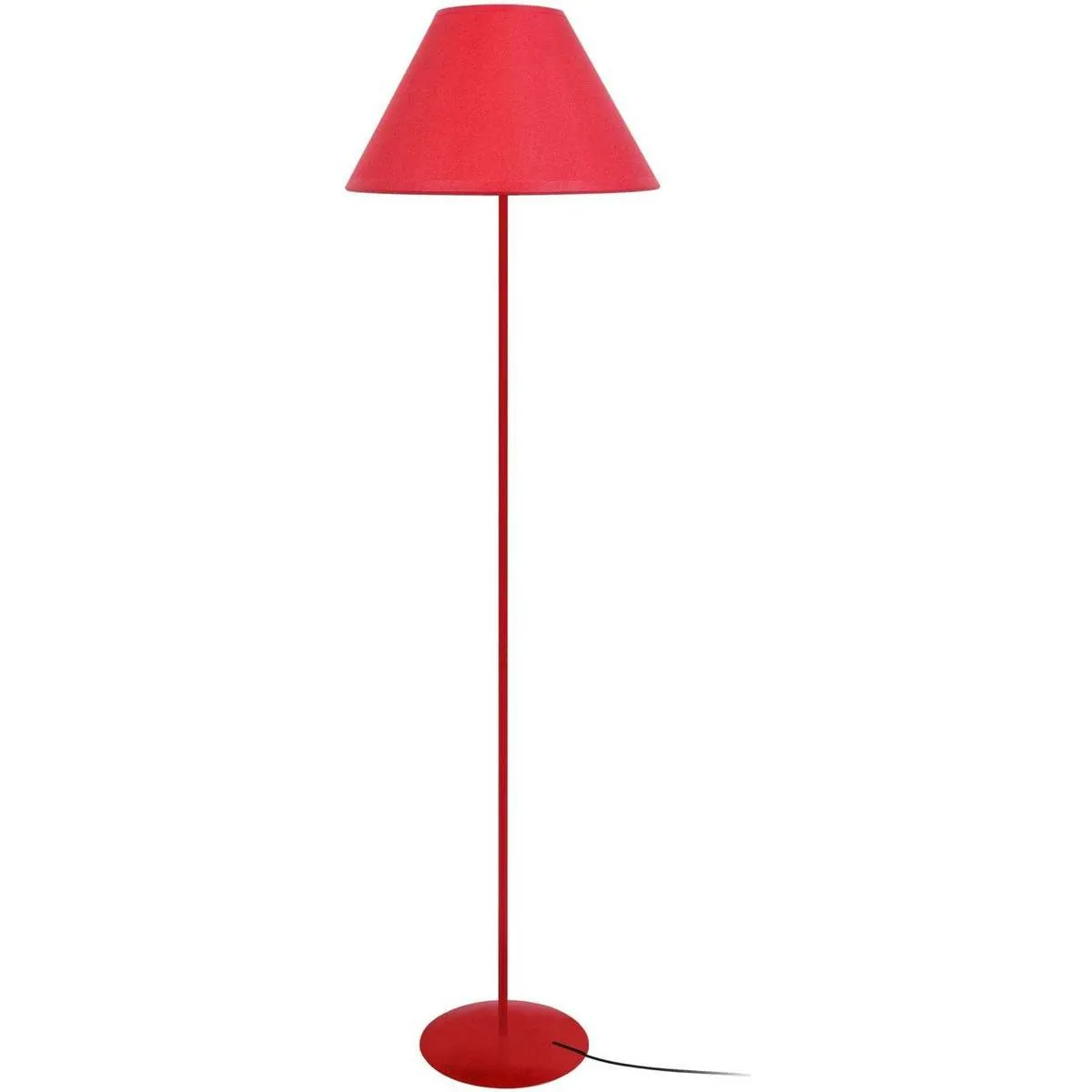 Lámpara de pie redondo metal rojo