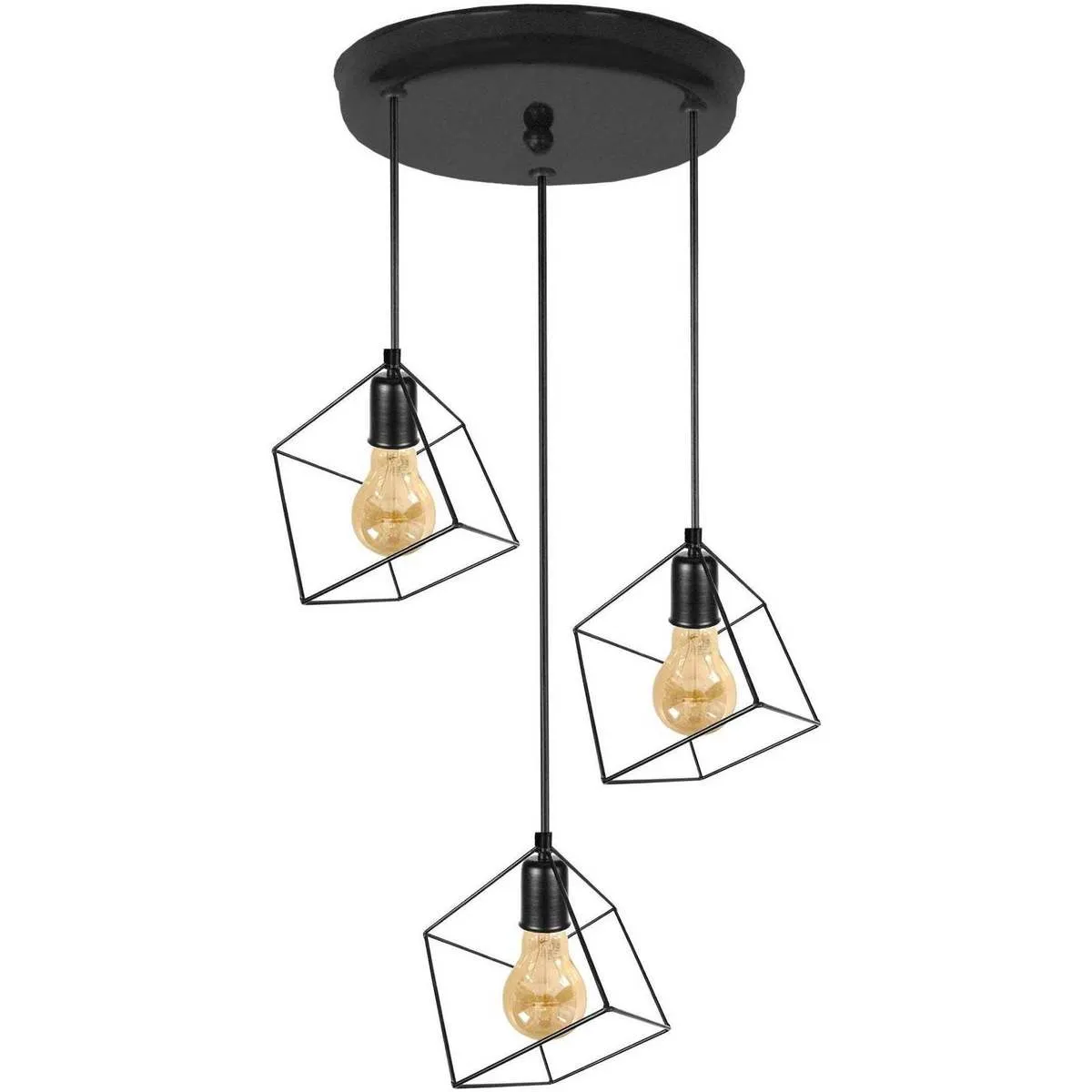 Lámpara de Techo cuadrado metal antracita