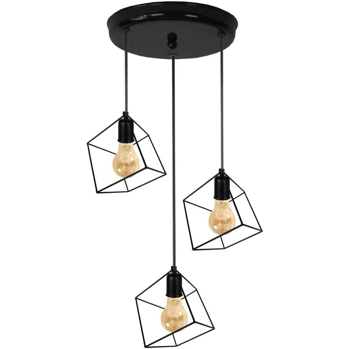 Lámpara de Techo cuadrado metal negro