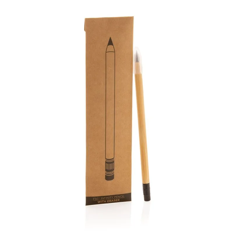 Lápiz infinito de bambú FSC® con goma de borrar