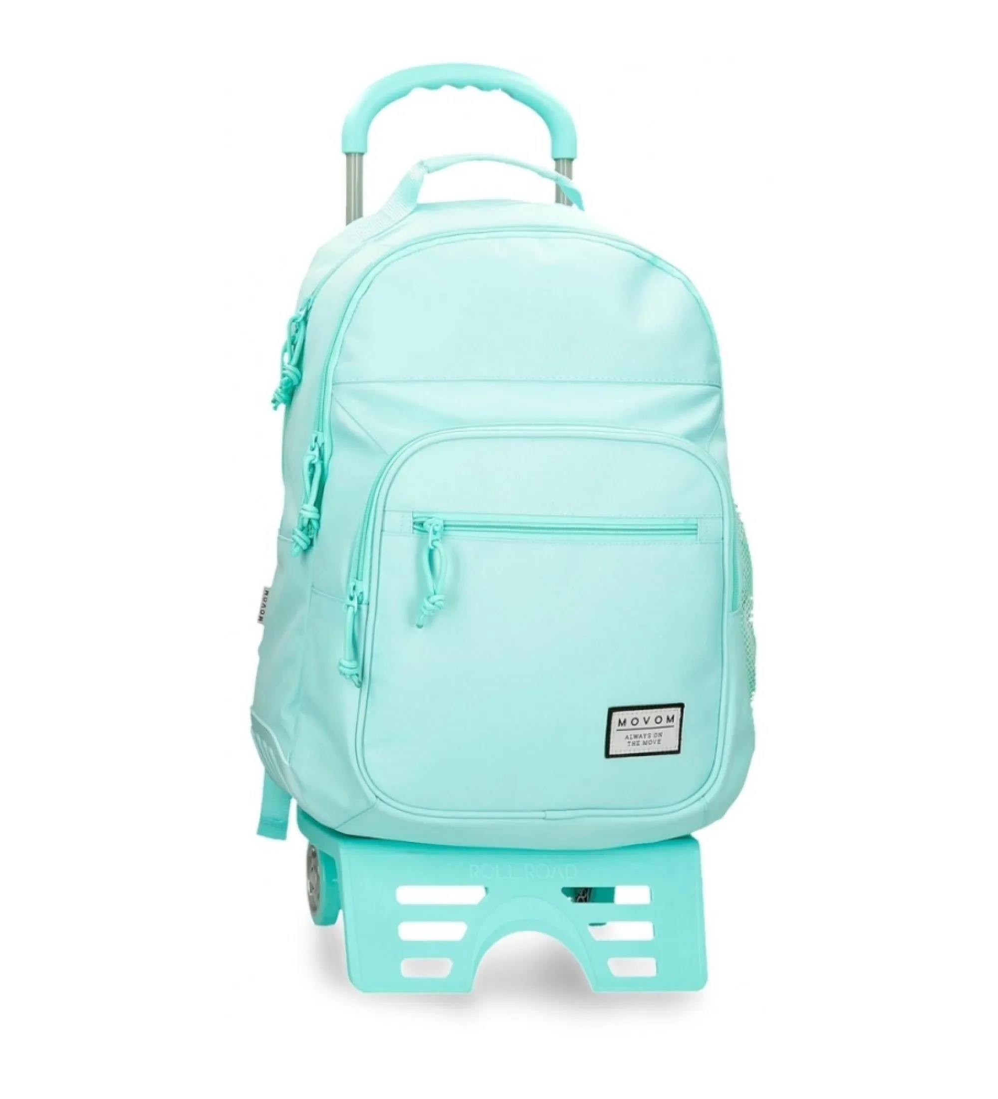 Mochila doble compartimento Movom Always on the move con carro azul claro