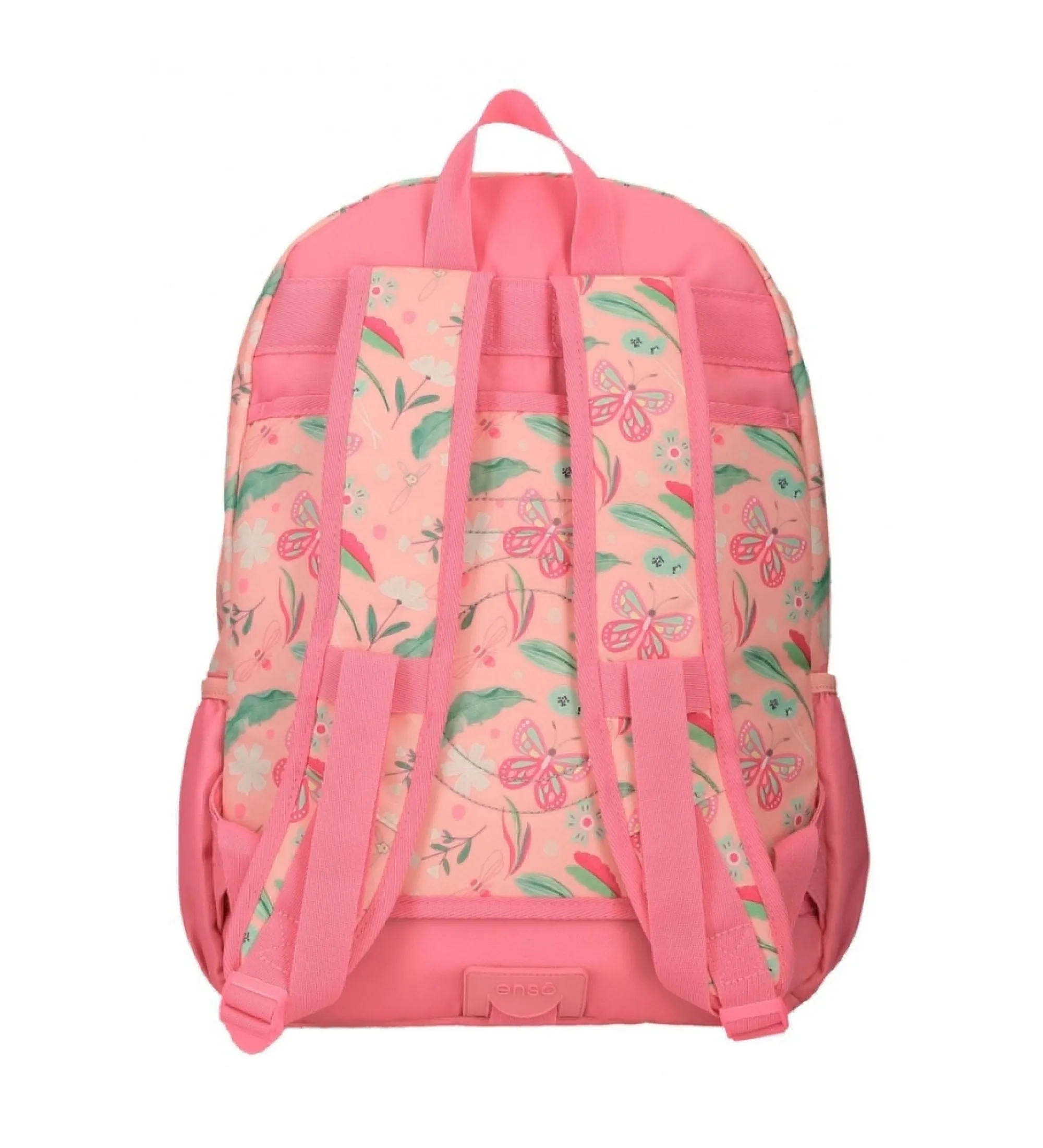 Mochila Enso Beautiful nature doble compartimento adaptable a carro rosa