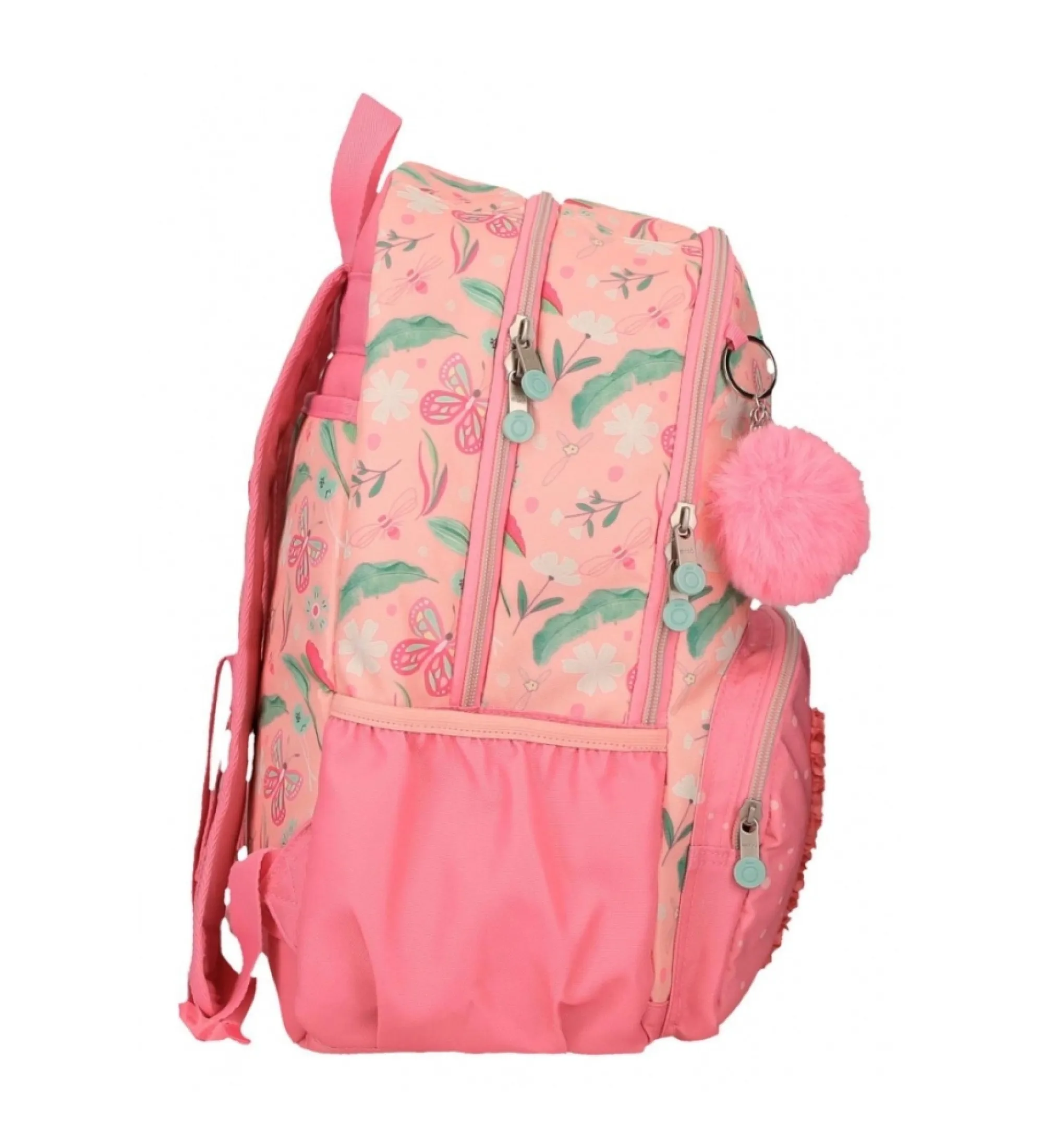 Mochila Enso Beautiful nature doble compartimento adaptable a carro rosa