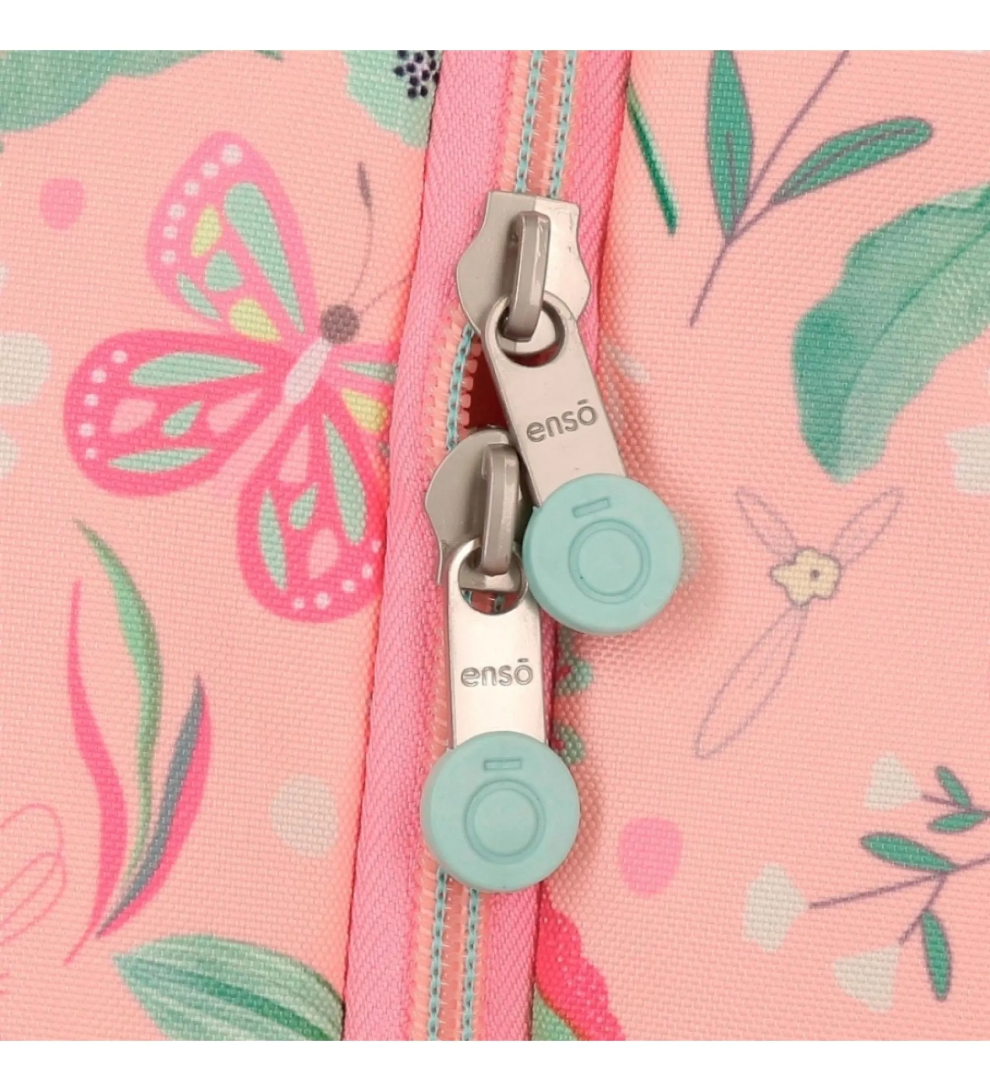 Mochila Enso Beautiful nature doble compartimento adaptable a carro rosa