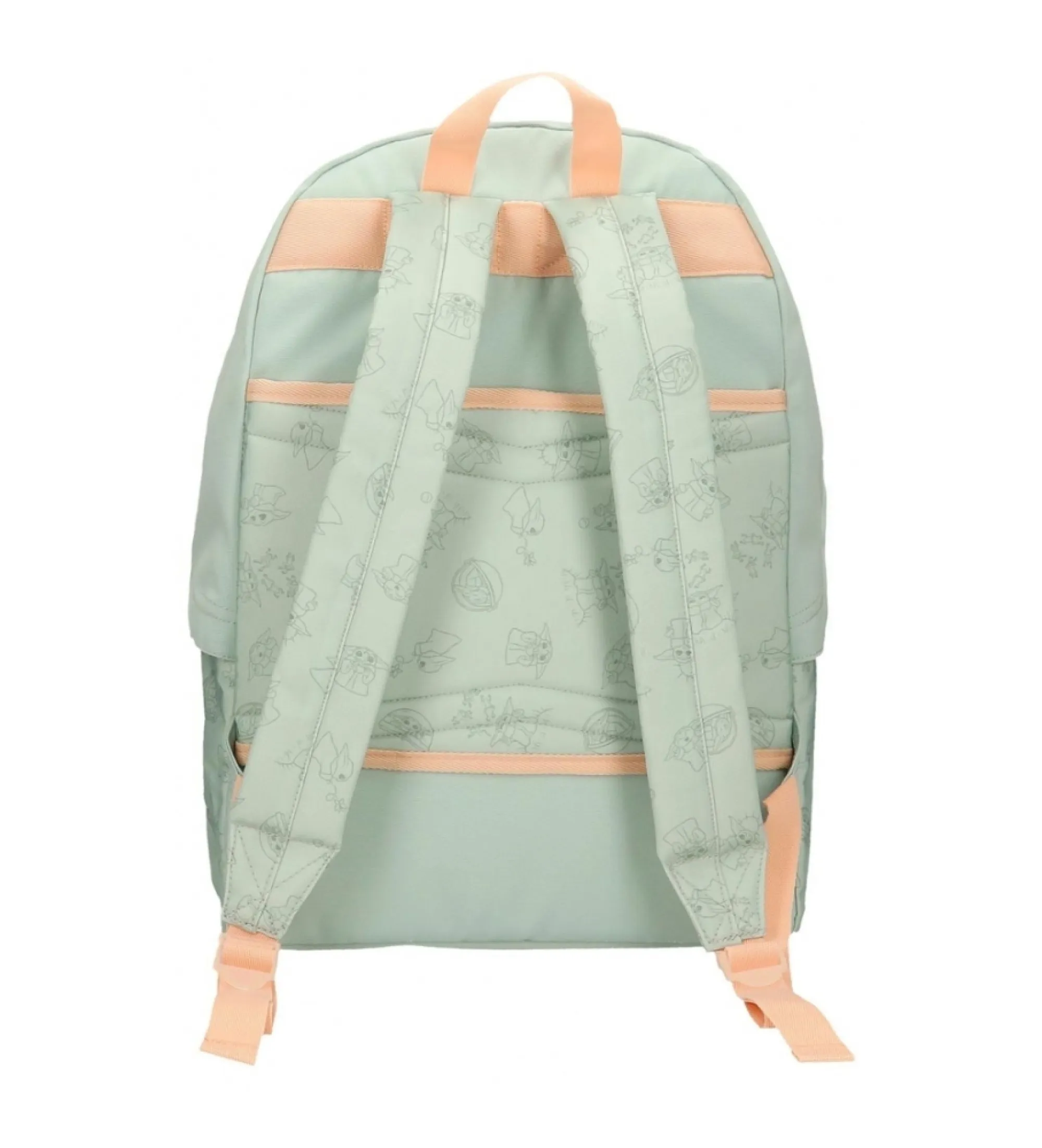 Mochila escolar Grogu con porta tablet verde