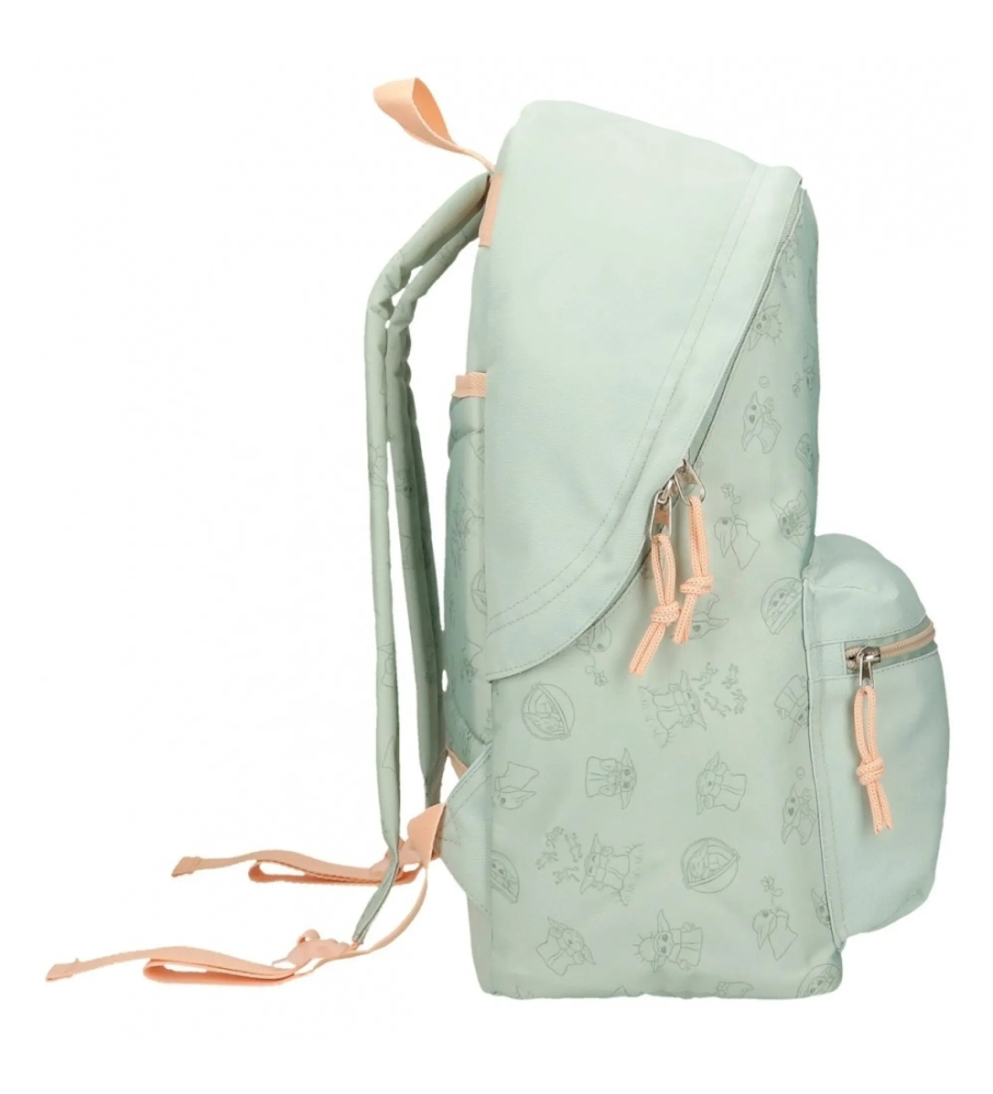 Mochila escolar Grogu con porta tablet verde