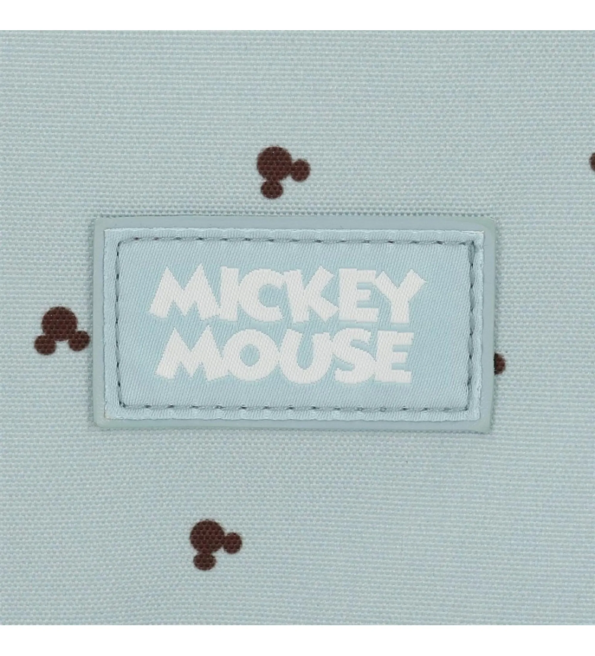 Mochila escolar Mickey y Minnie kisses doble compartimento adaptable a carro azul