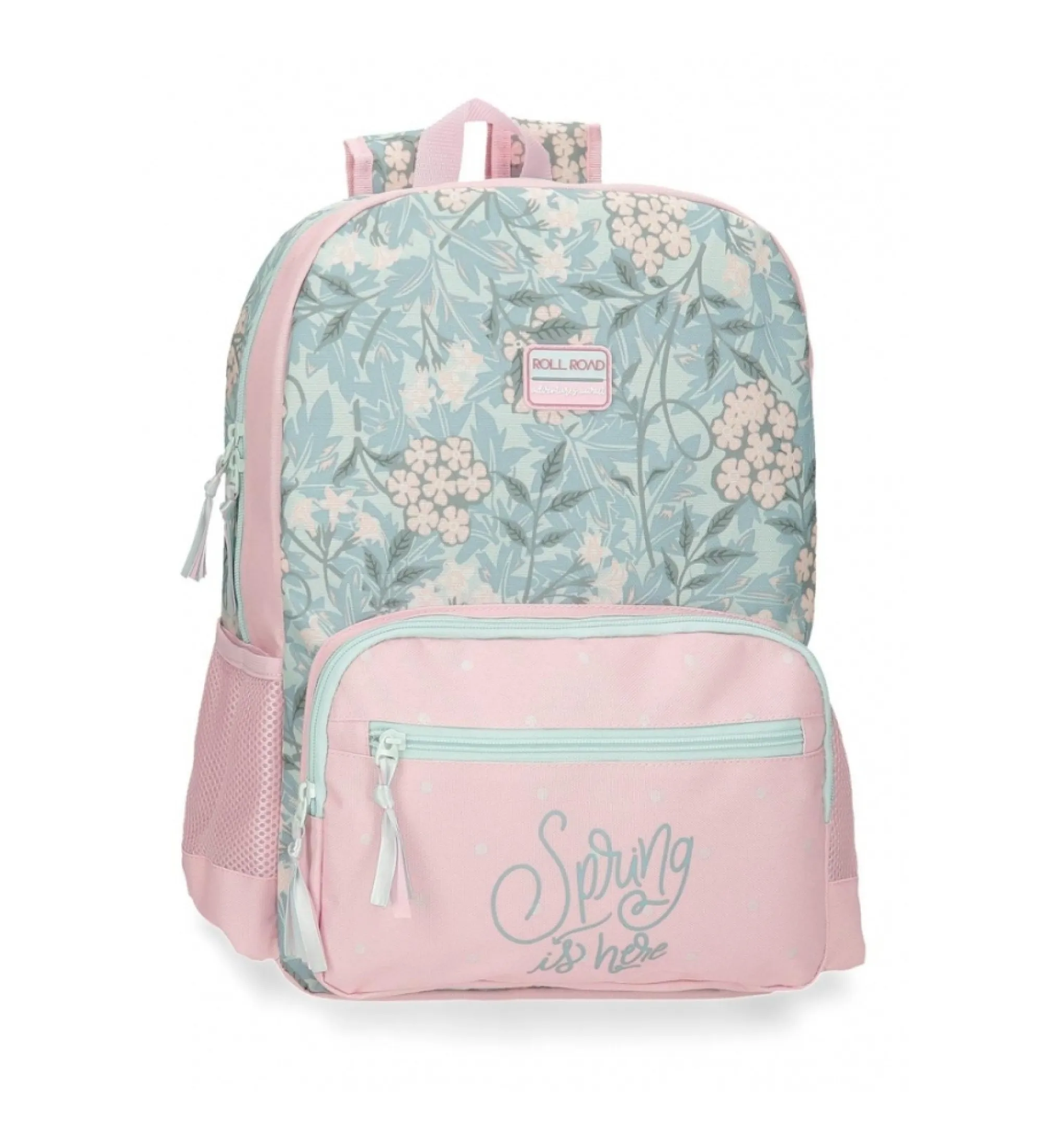 Mochila escolar Roll Road Spring is here 42 cm adaptable a carro rosa