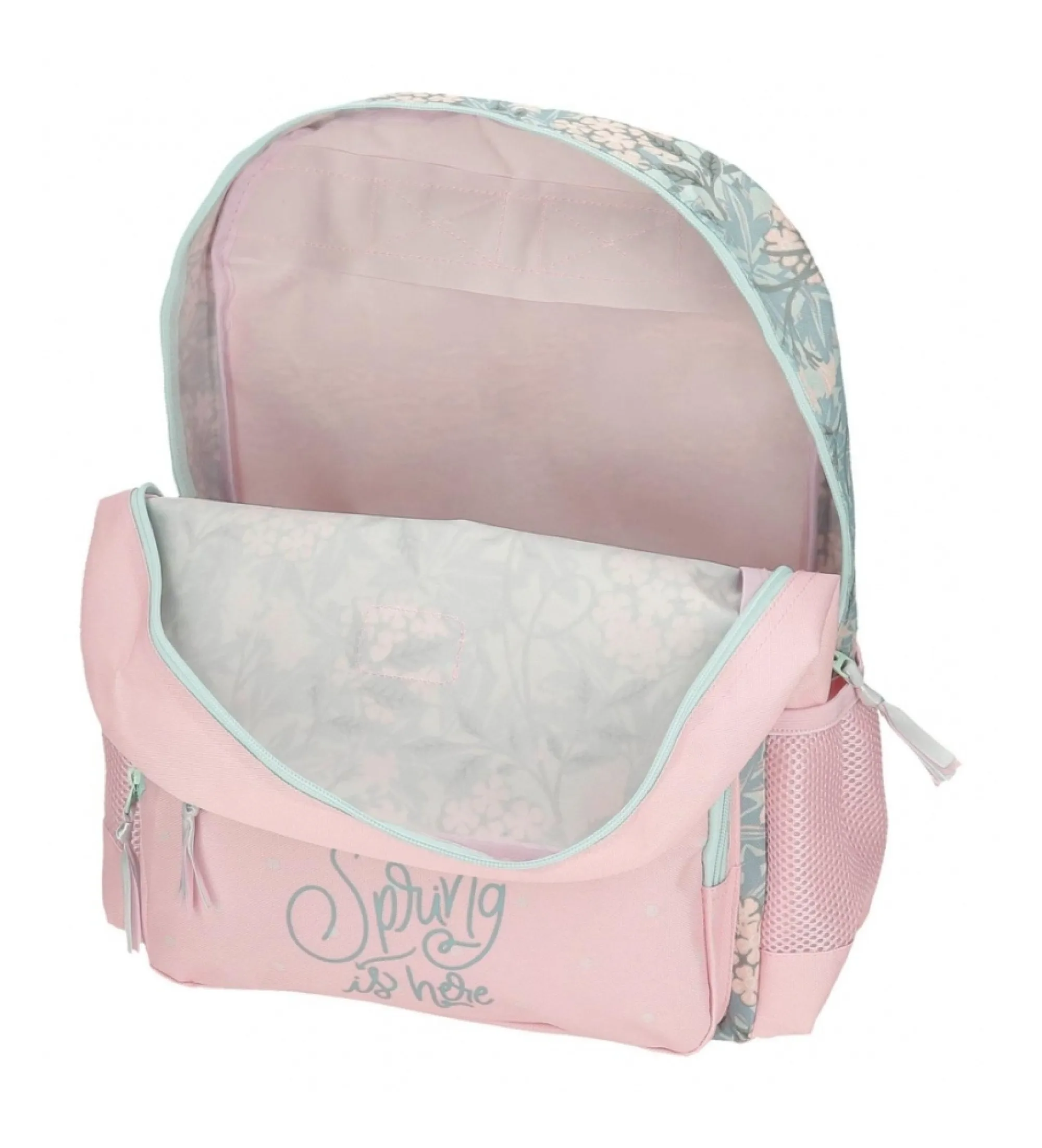 Mochila escolar Roll Road Spring is here 42 cm adaptable a carro rosa