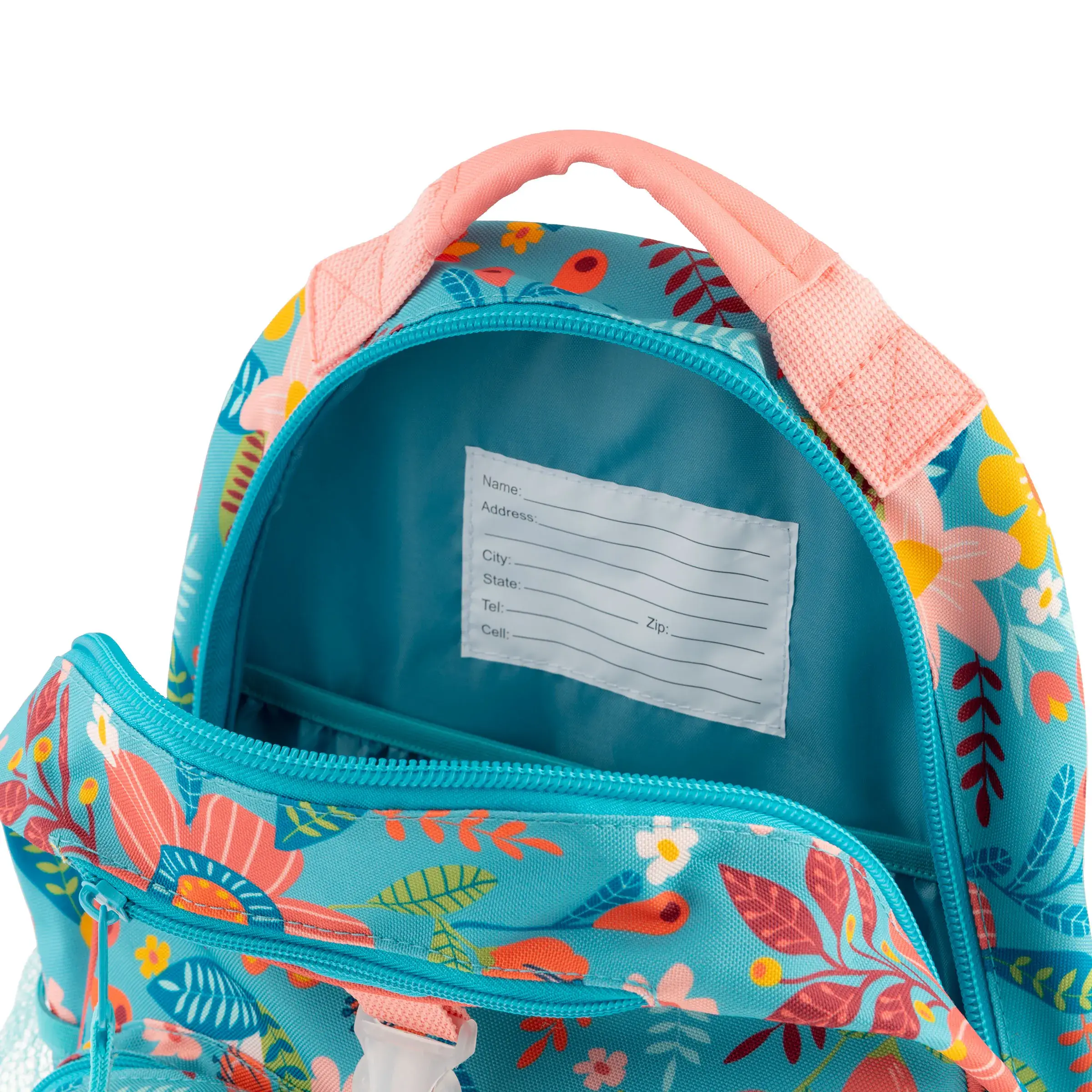 Morral all over print flor turquesa