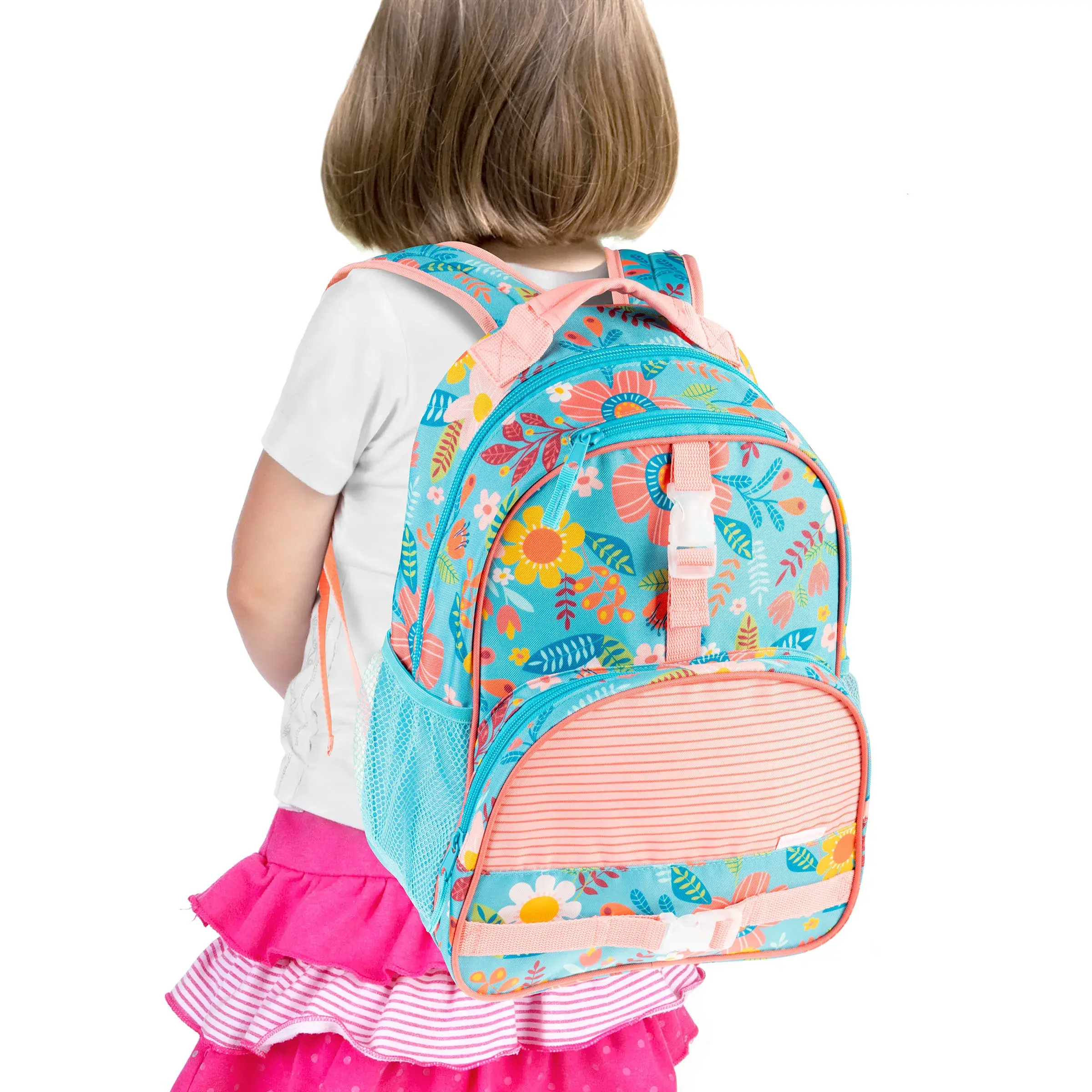 Morral all over print flor turquesa