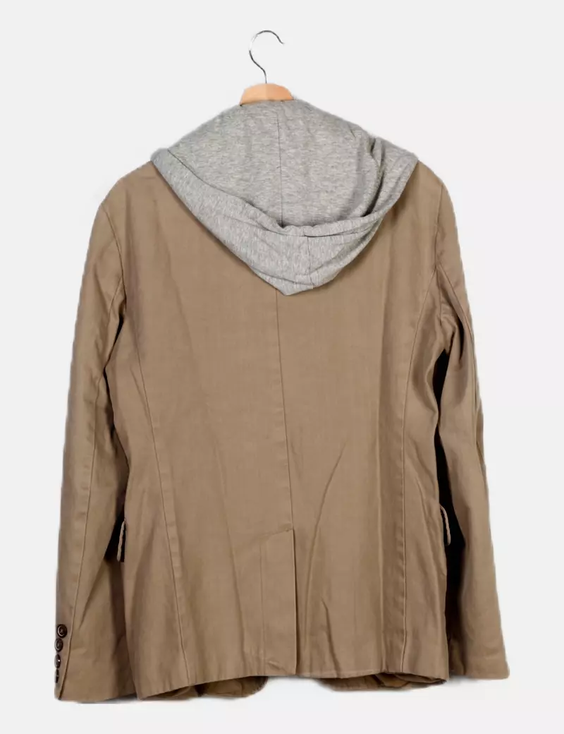 NoName Blazer beige combinado con capucha