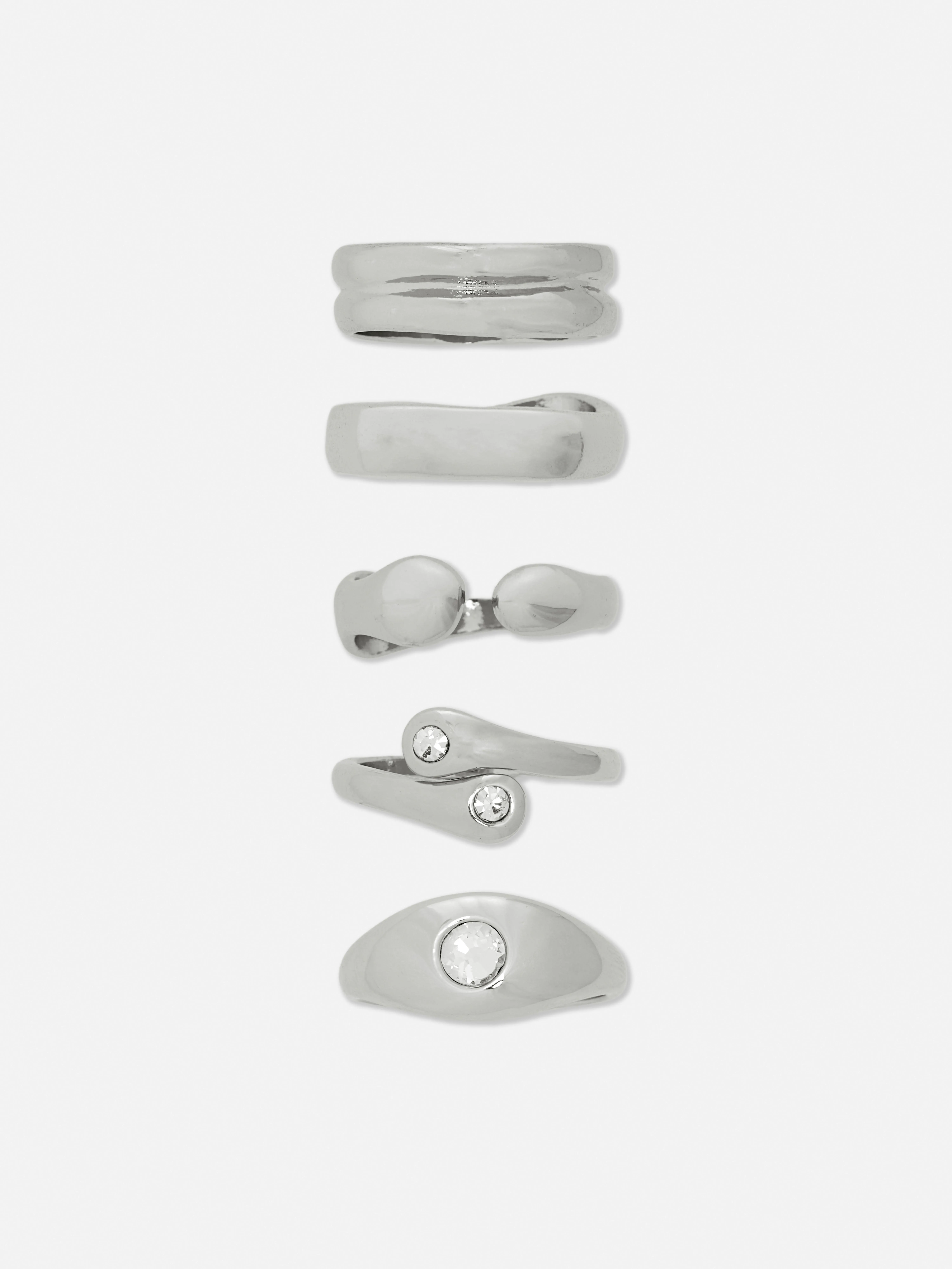 Pack de 5 anillos gruesos surtidos
