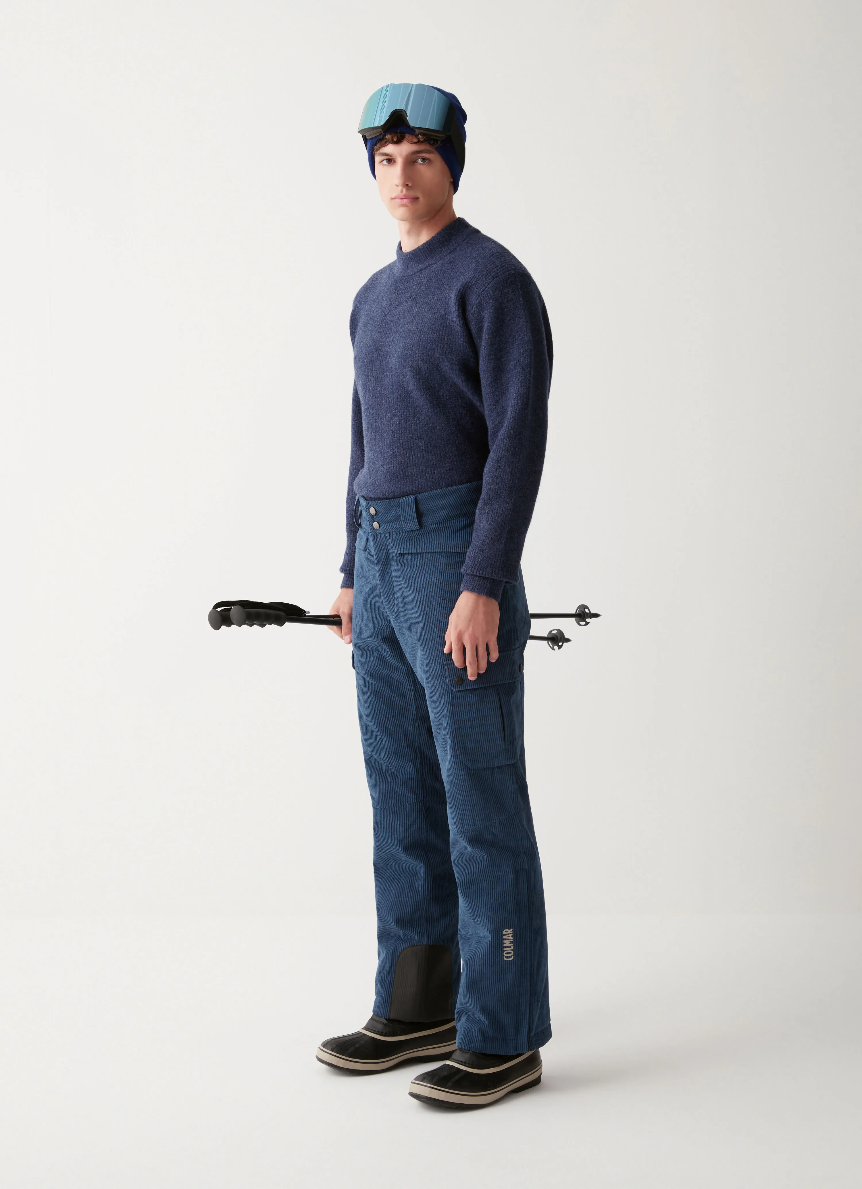 Pantalón de esquí en terciopelo con bolsillos laterales