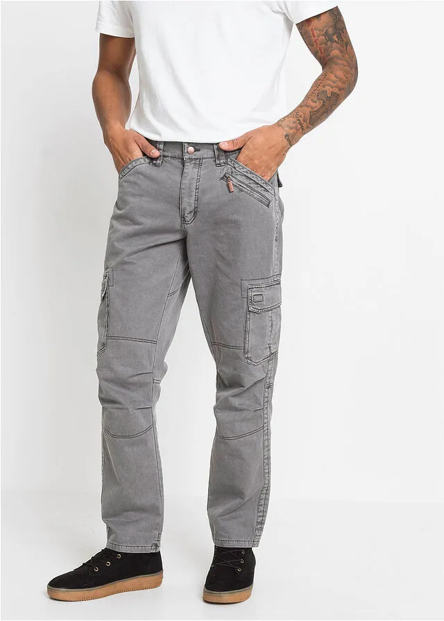 Pantalones holgados de estilo cargo y corte recto pizarra