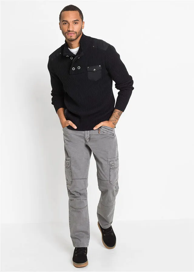 Pantalones holgados de estilo cargo y corte recto pizarra