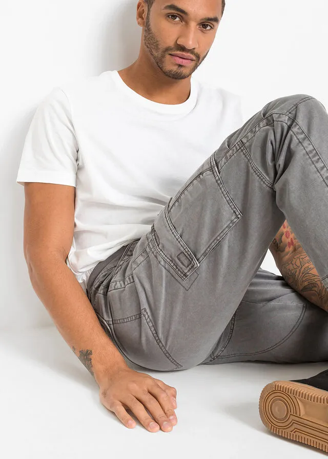 Pantalones holgados de estilo cargo y corte recto pizarra