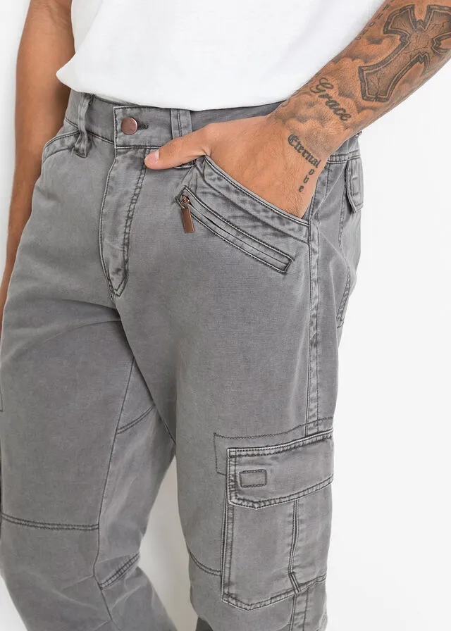Pantalones holgados de estilo cargo y corte recto pizarra