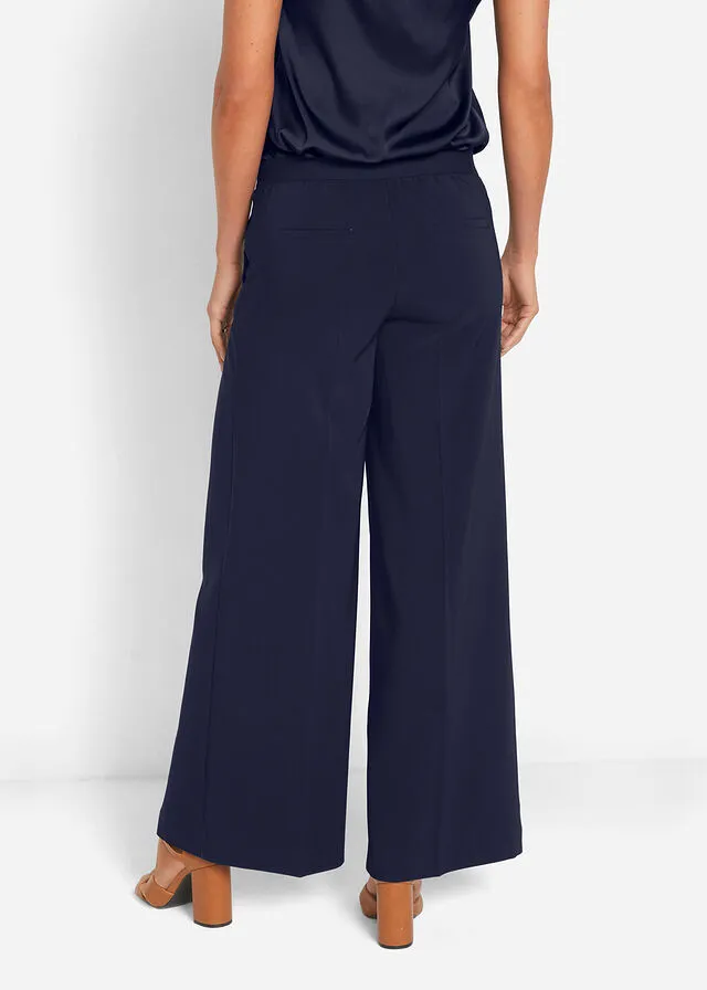 Pantalón ancho con pliegues Azul marino