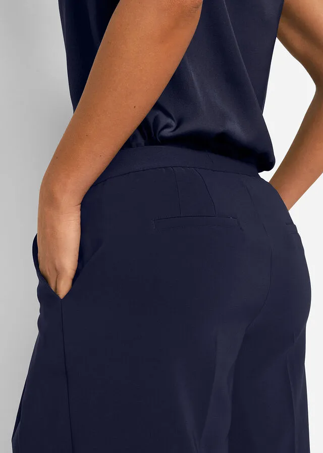 Pantalón ancho con pliegues Azul marino