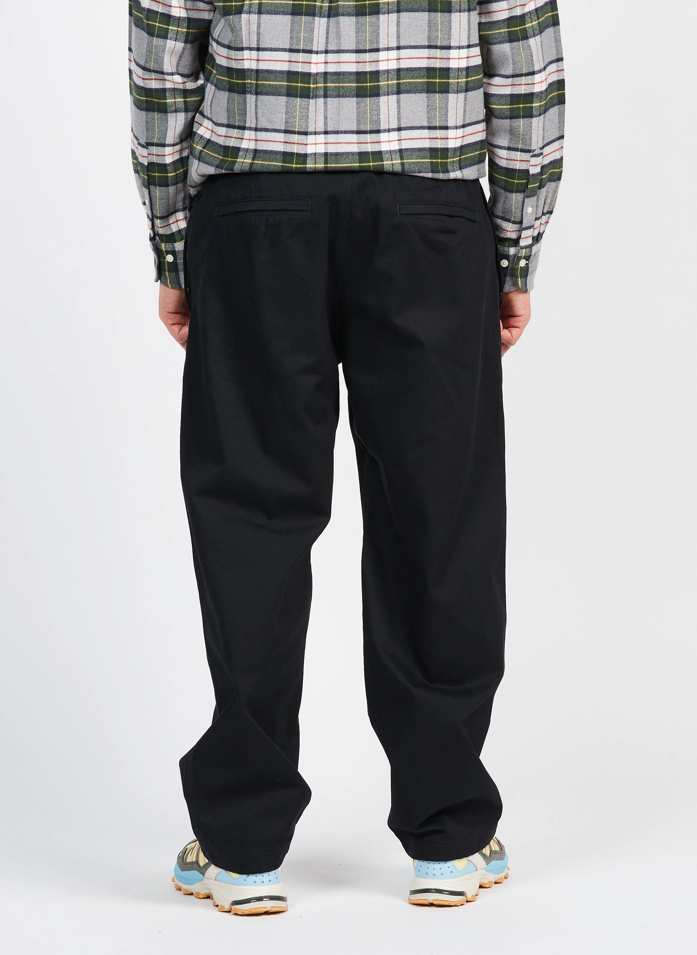 Pantalón ancho de algodón en negro