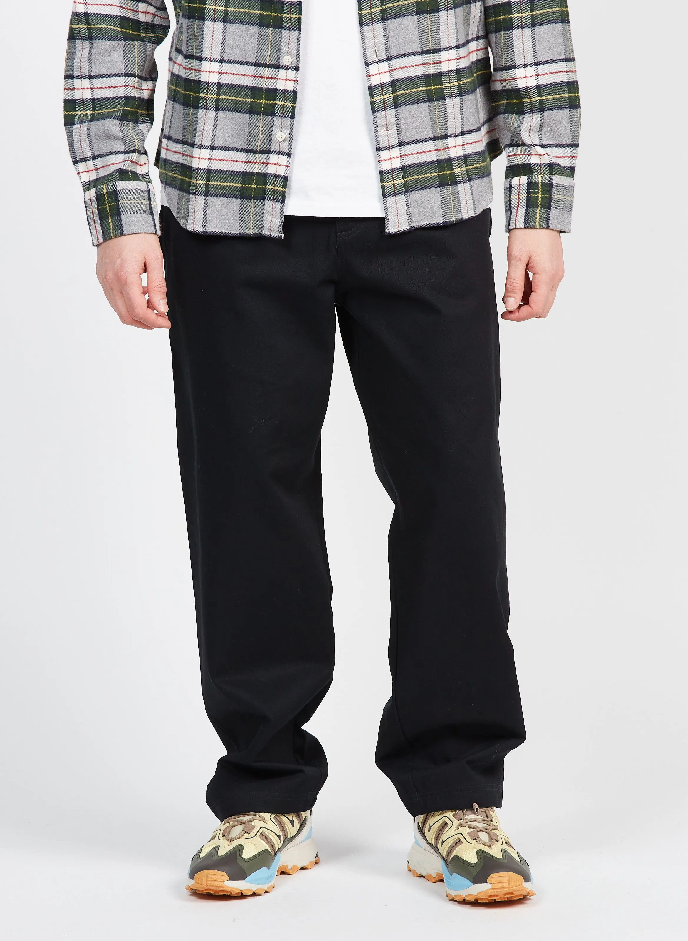 Pantalón ancho de algodón en negro