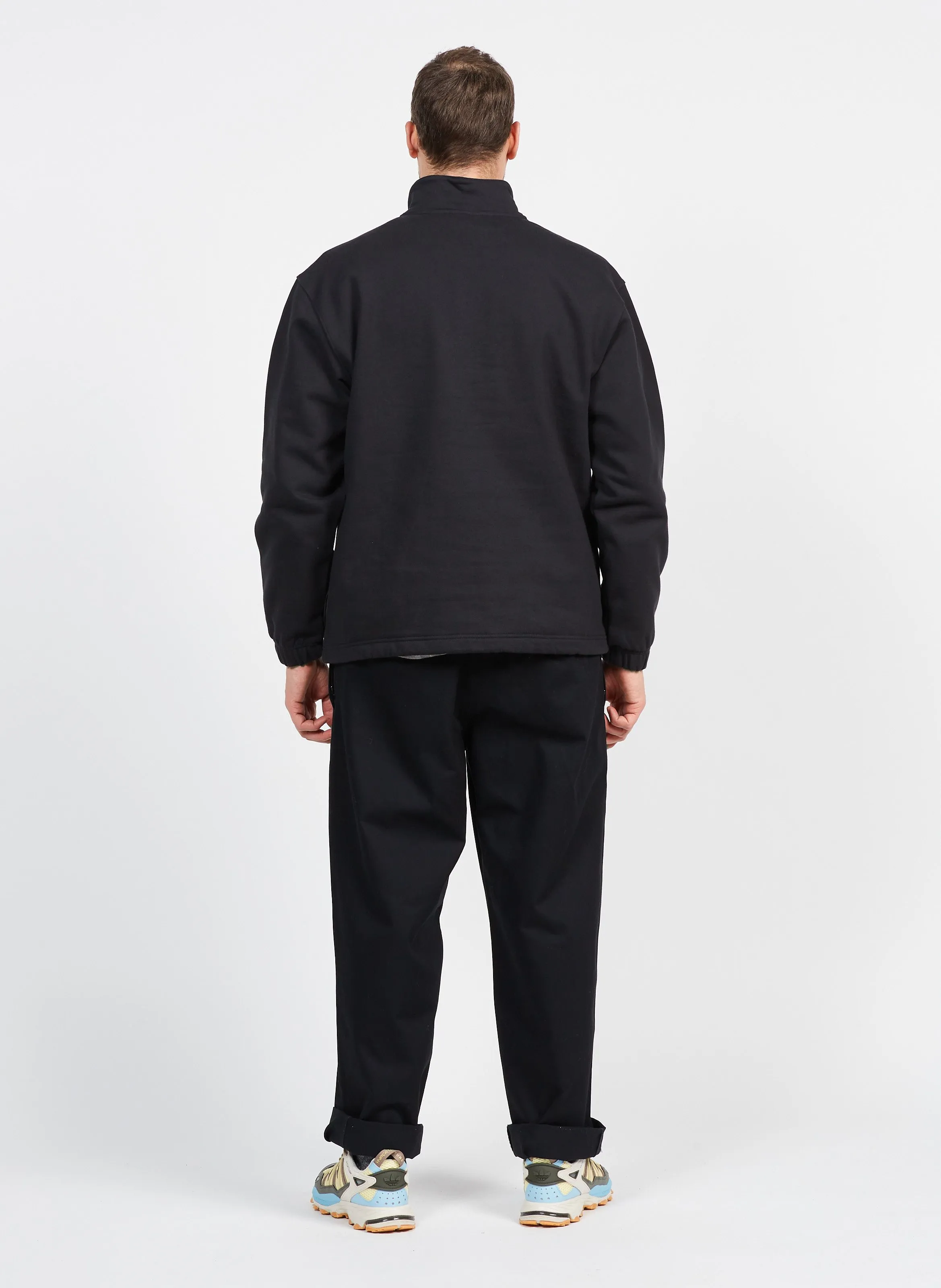 Pantalón ancho de algodón en negro
