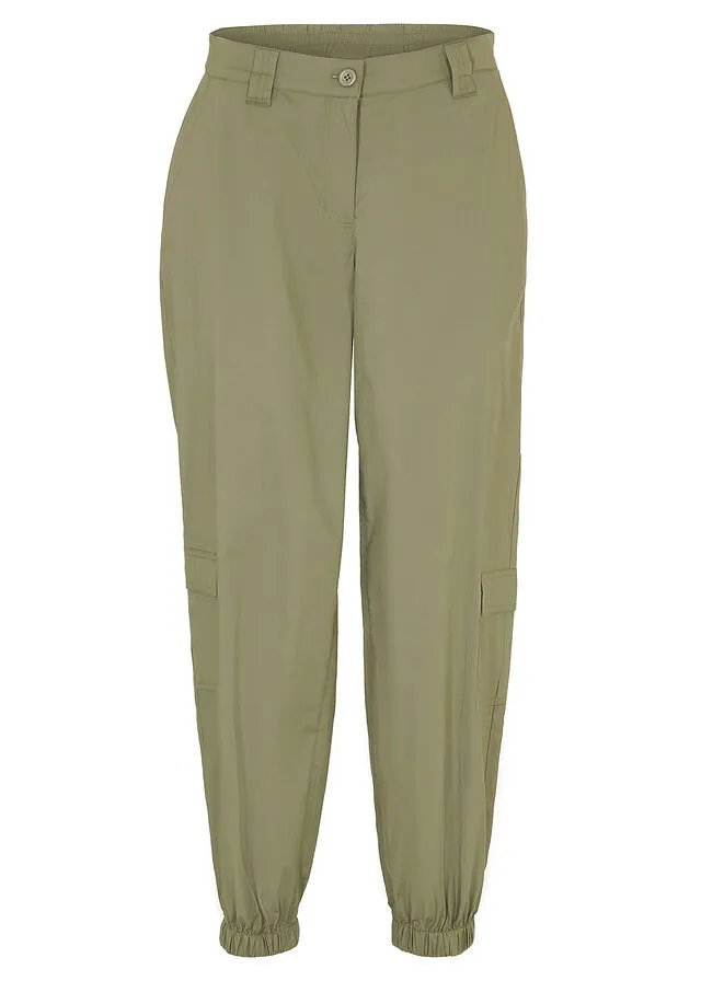 Pantalón cargo estilo papertouch con forma de O Verde oliva
