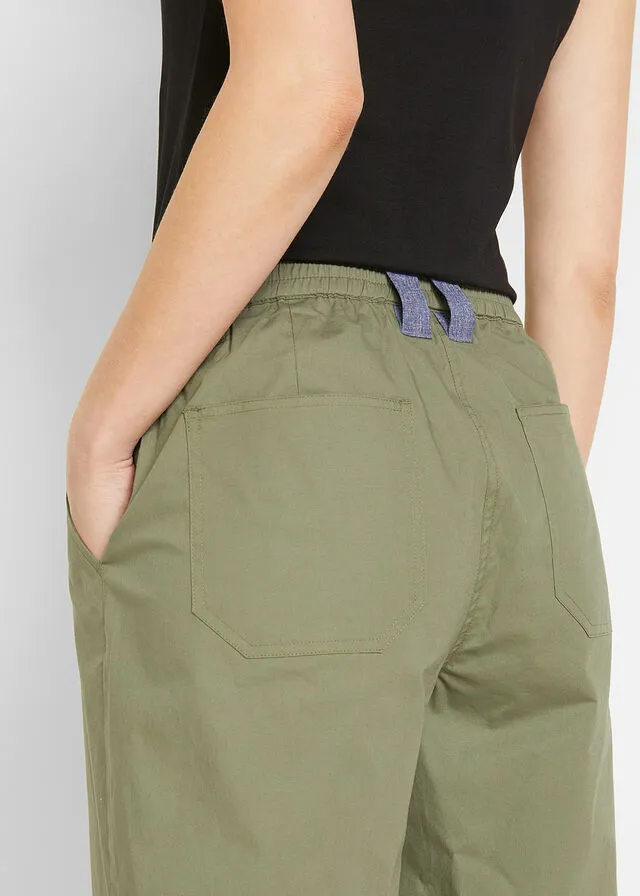 Pantalón cargo estilo papertouch con forma de O Verde oliva
