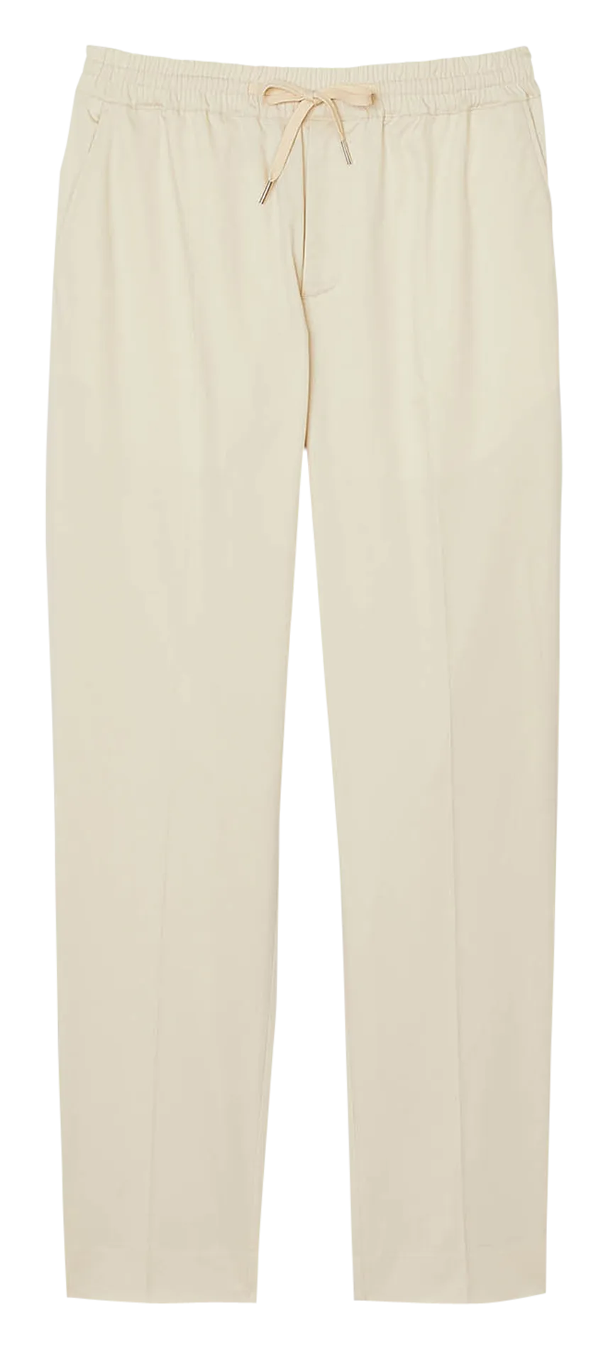 Pantalón chino de mezcla de algodón con cordón en beige