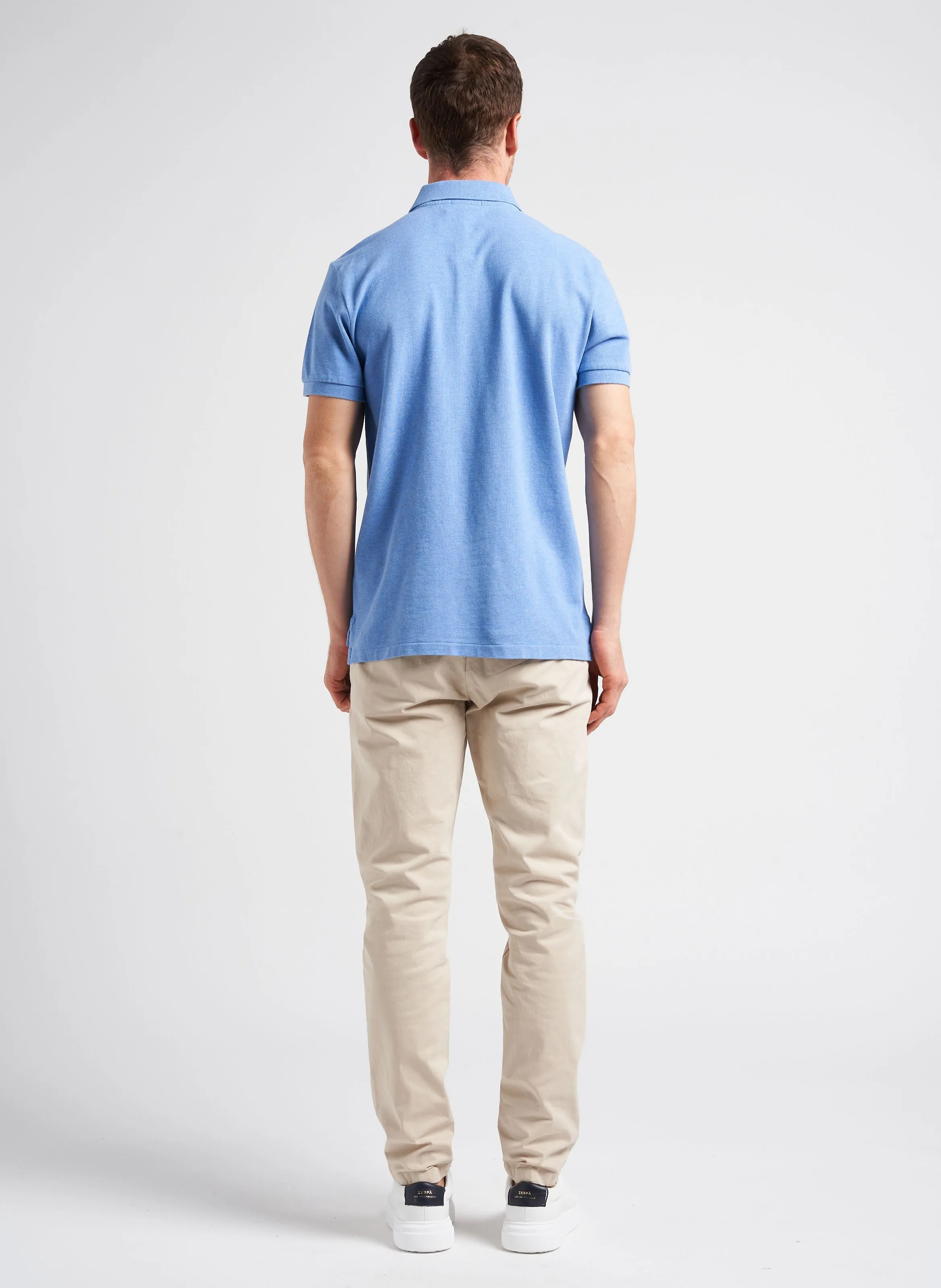 Pantalón chino regular fit de algodón elástico en beige