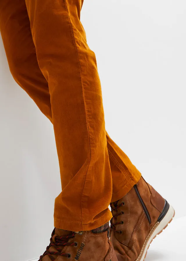 Pantalón con cinturilla elástica marrón canela