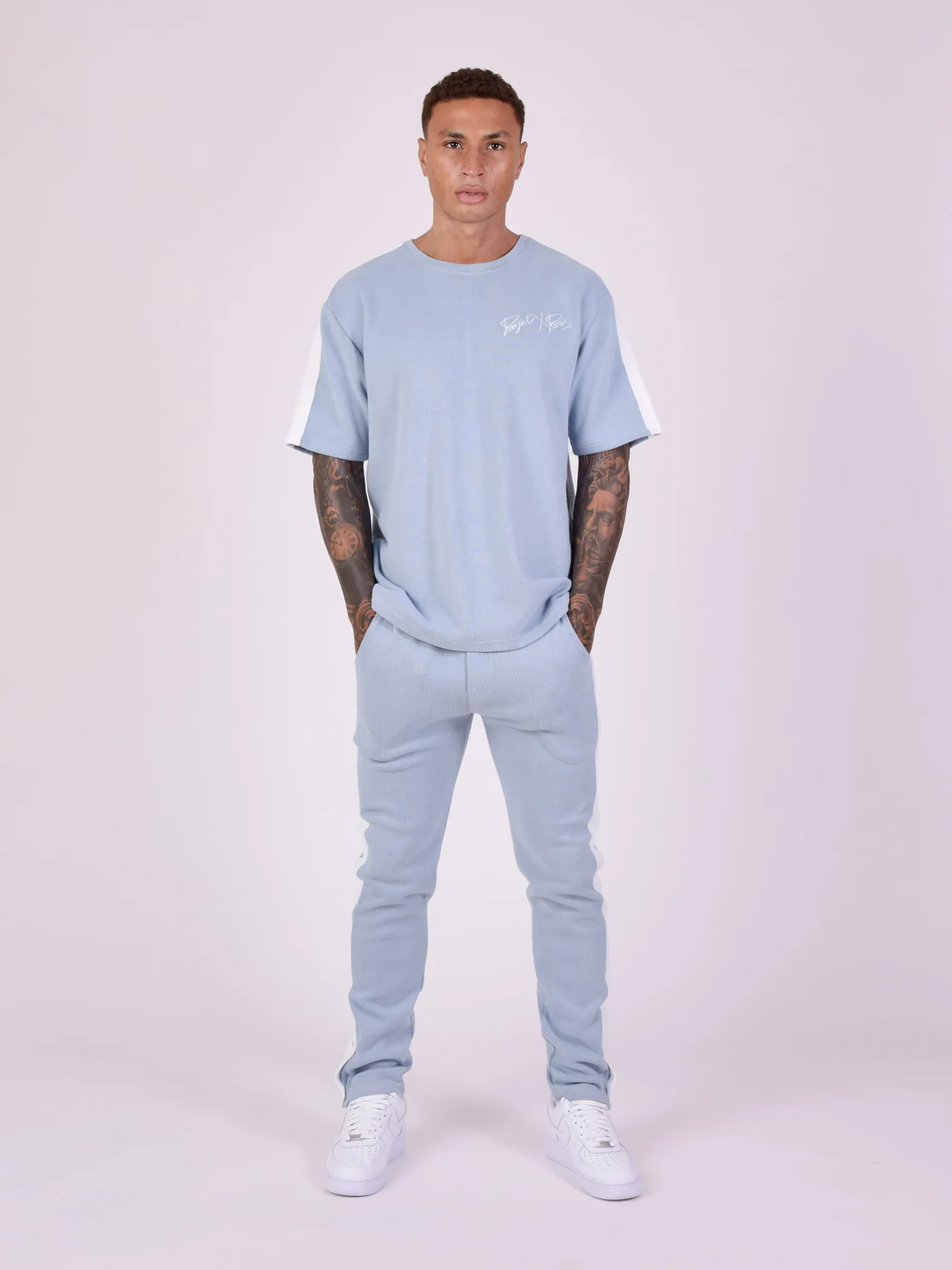 Pantalón de chándal de punto con banda lateral