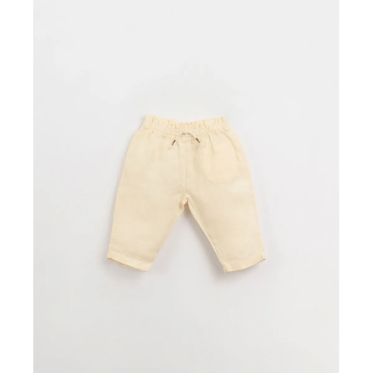 Pantalón de lino con cintura elástica y cordón de adorno | Organic Care