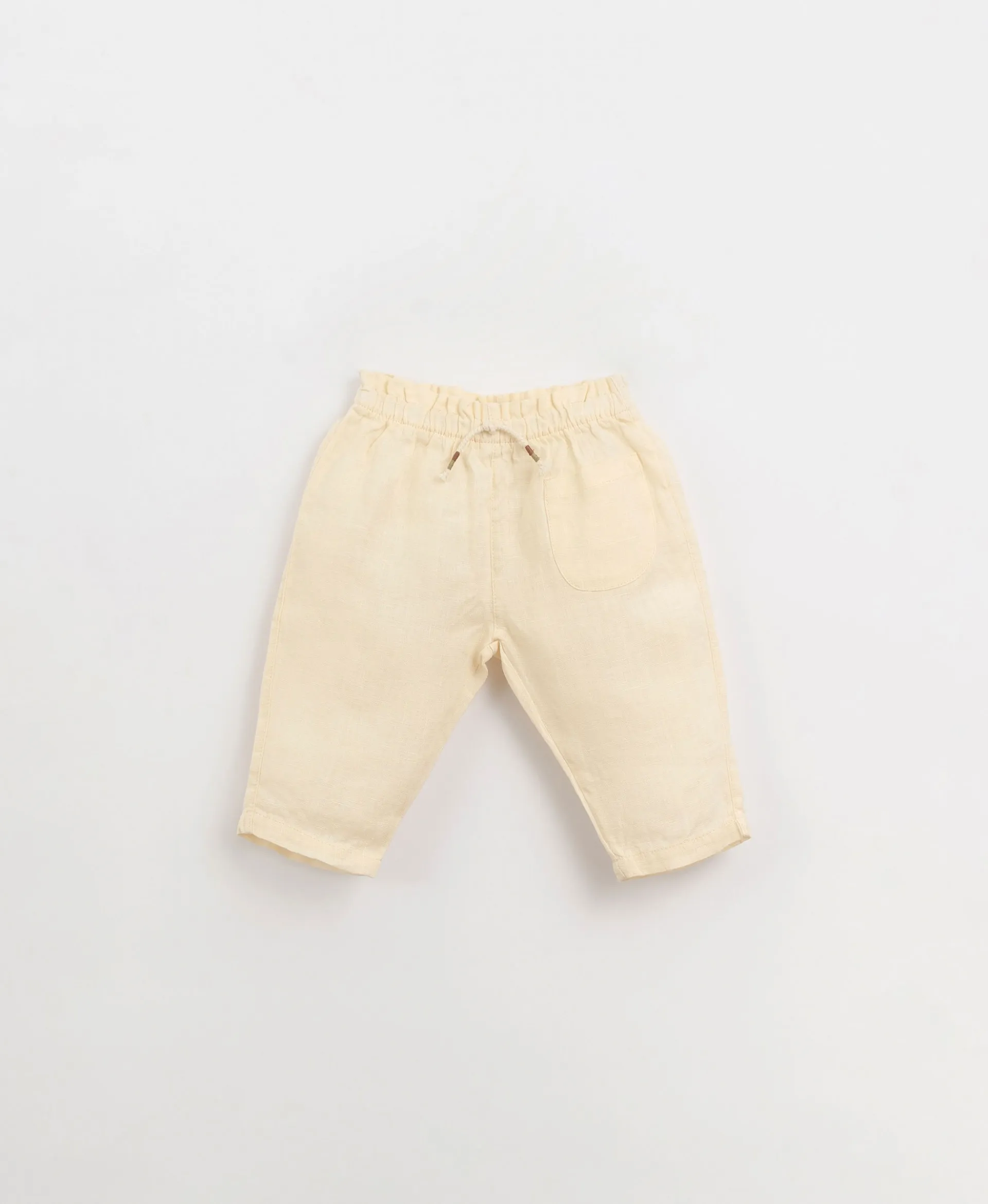 Pantalón de lino con cintura elástica y cordón de adorno | Organic Care