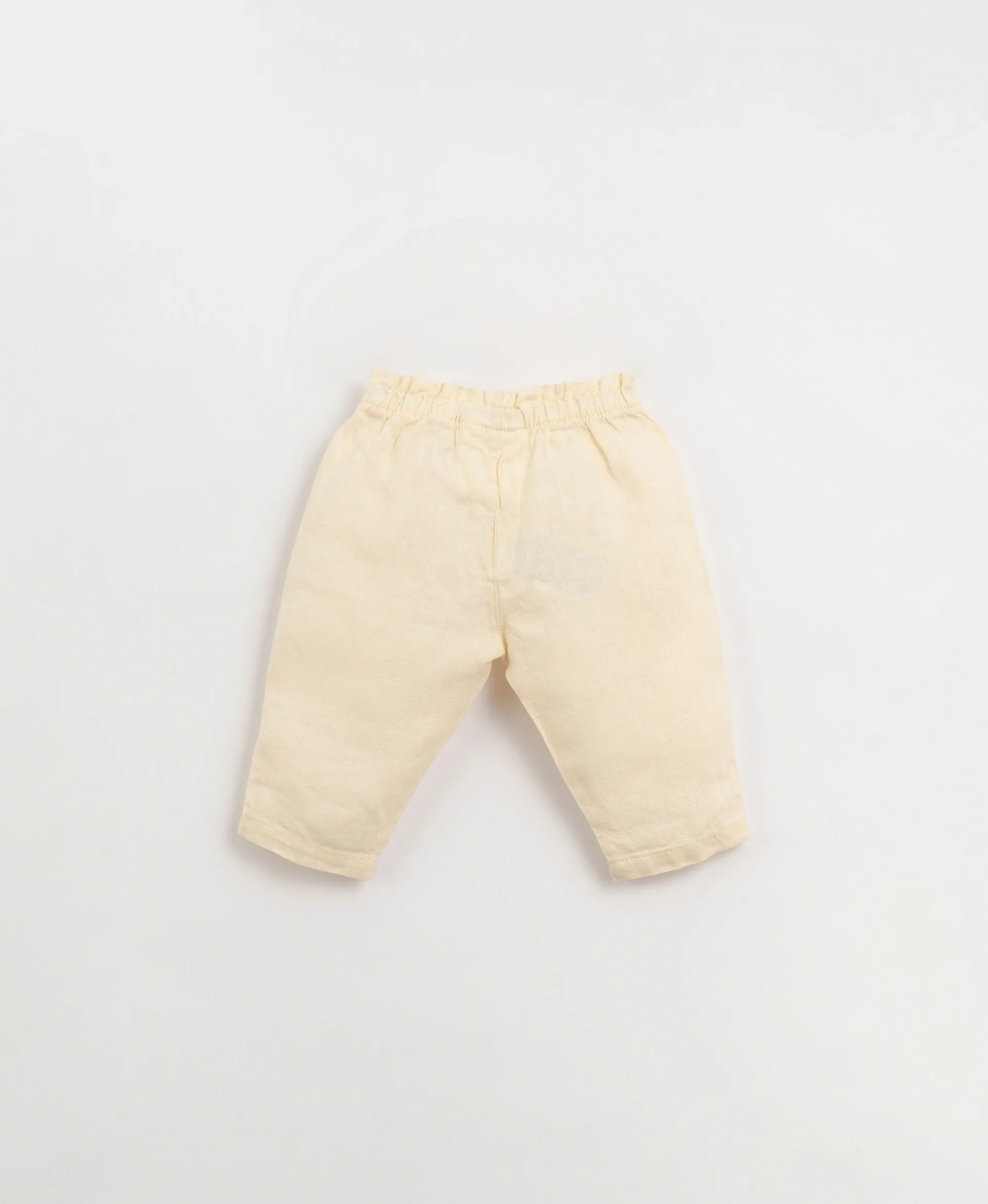 Pantalón de lino con cintura elástica y cordón de adorno | Organic Care