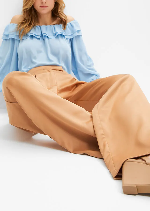 Pantalón de pinzas café con hielo