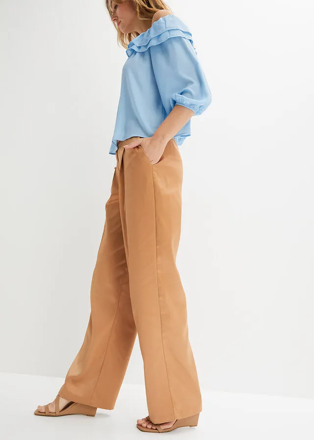 Pantalón de pinzas café con hielo