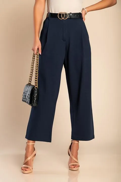Pantalón elegante con pernera recta, azul